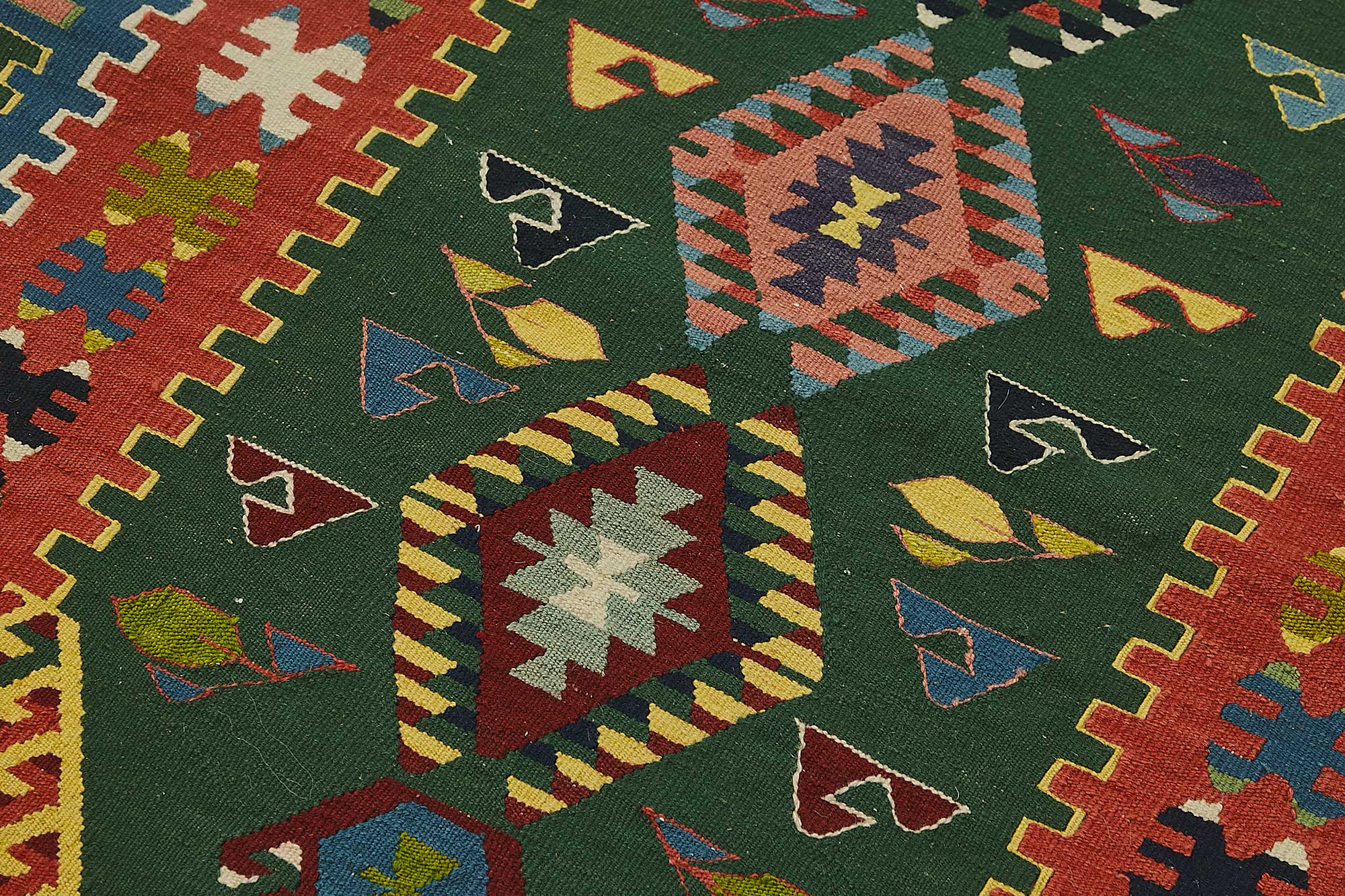 3x3 Handwoven Turkish Wool Kilim Rug - 50345