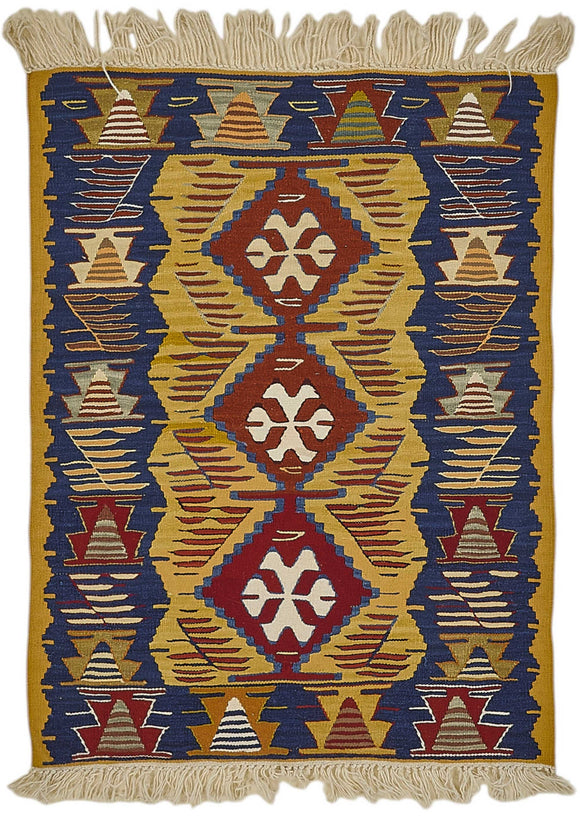 3x4 Handwoven Turkish Wool Kilim Rug - 50346