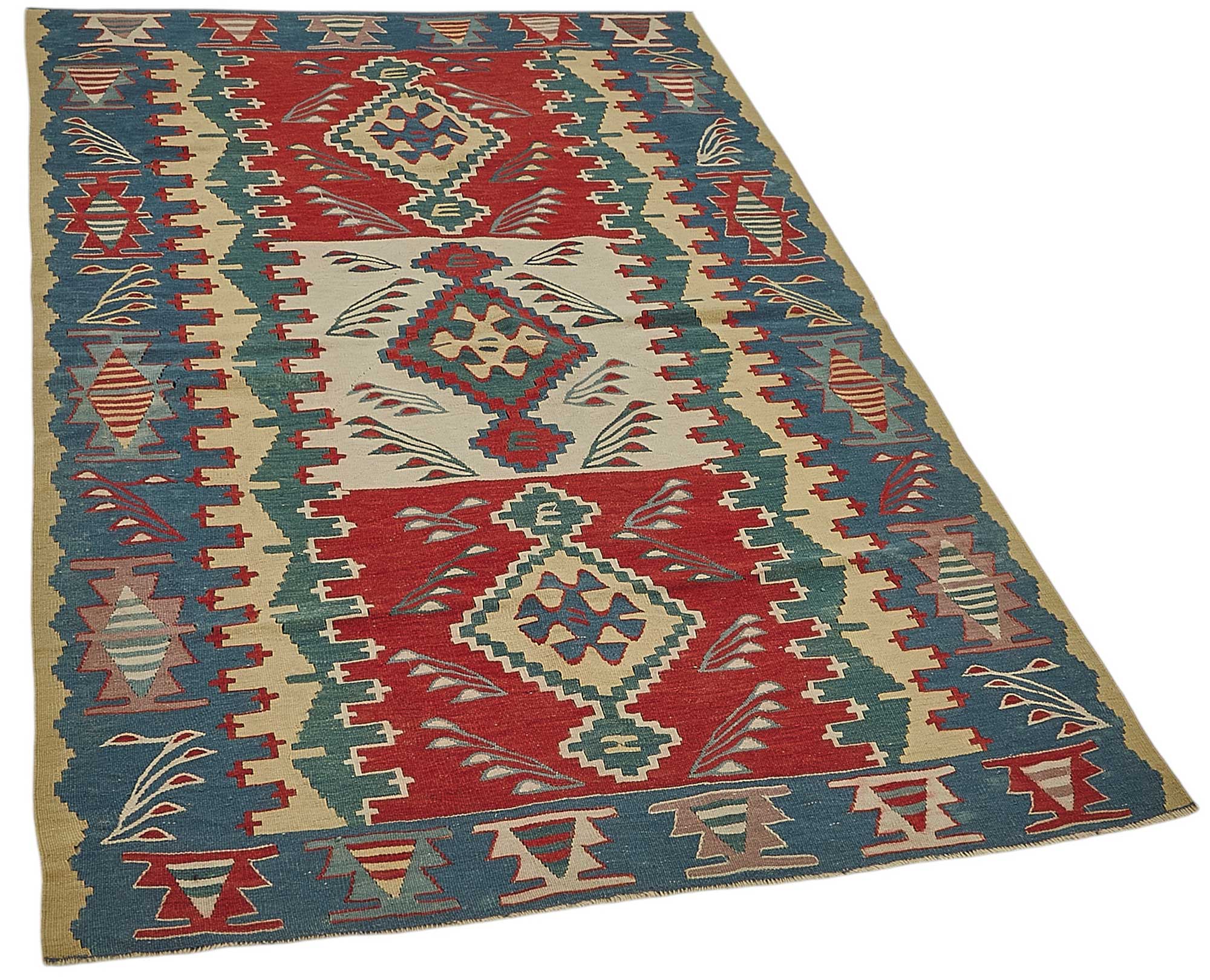 3x5 Handwoven Turkish Wool Kilim Rug - 50349