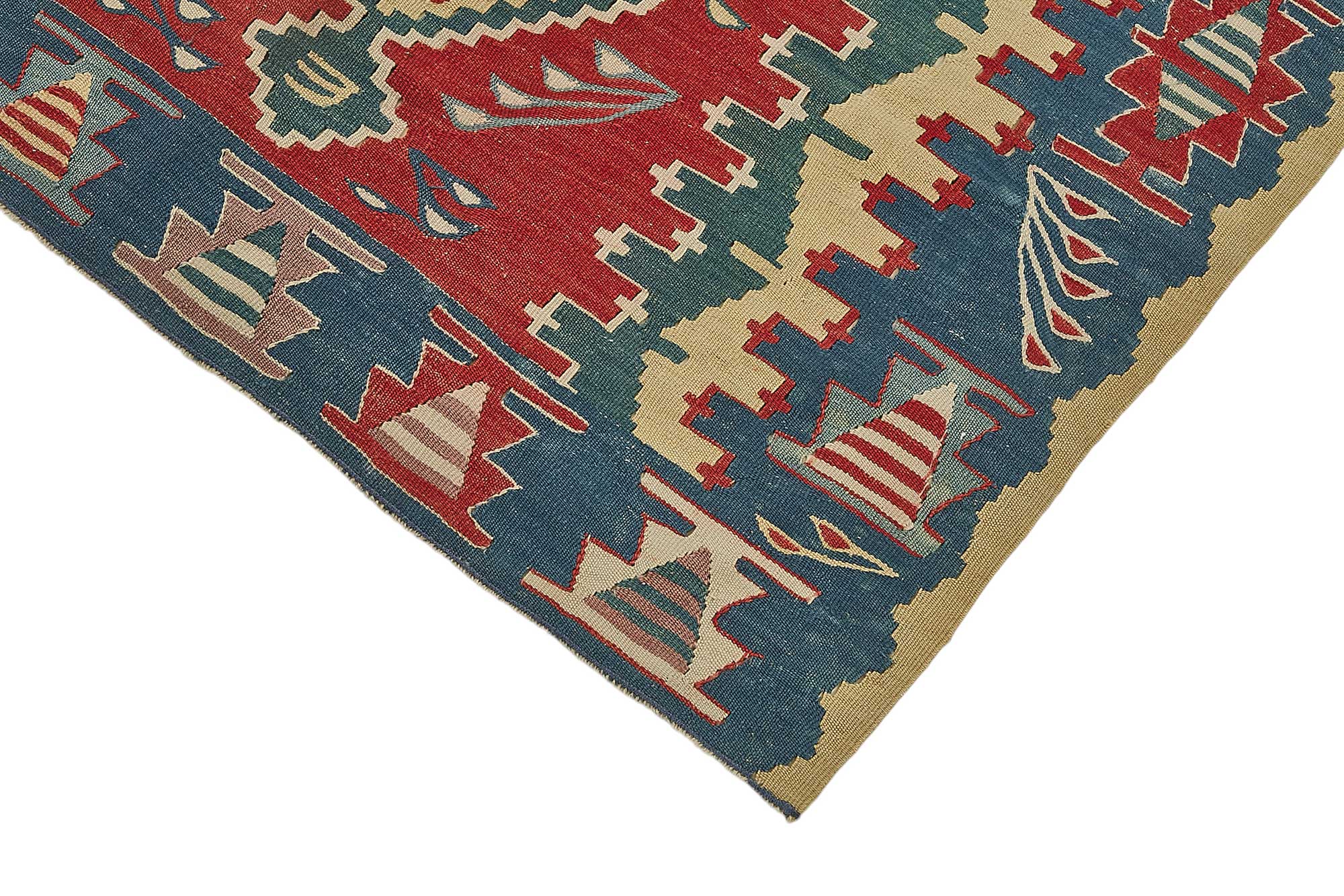 3x5 Handwoven Turkish Wool Kilim Rug - 50349