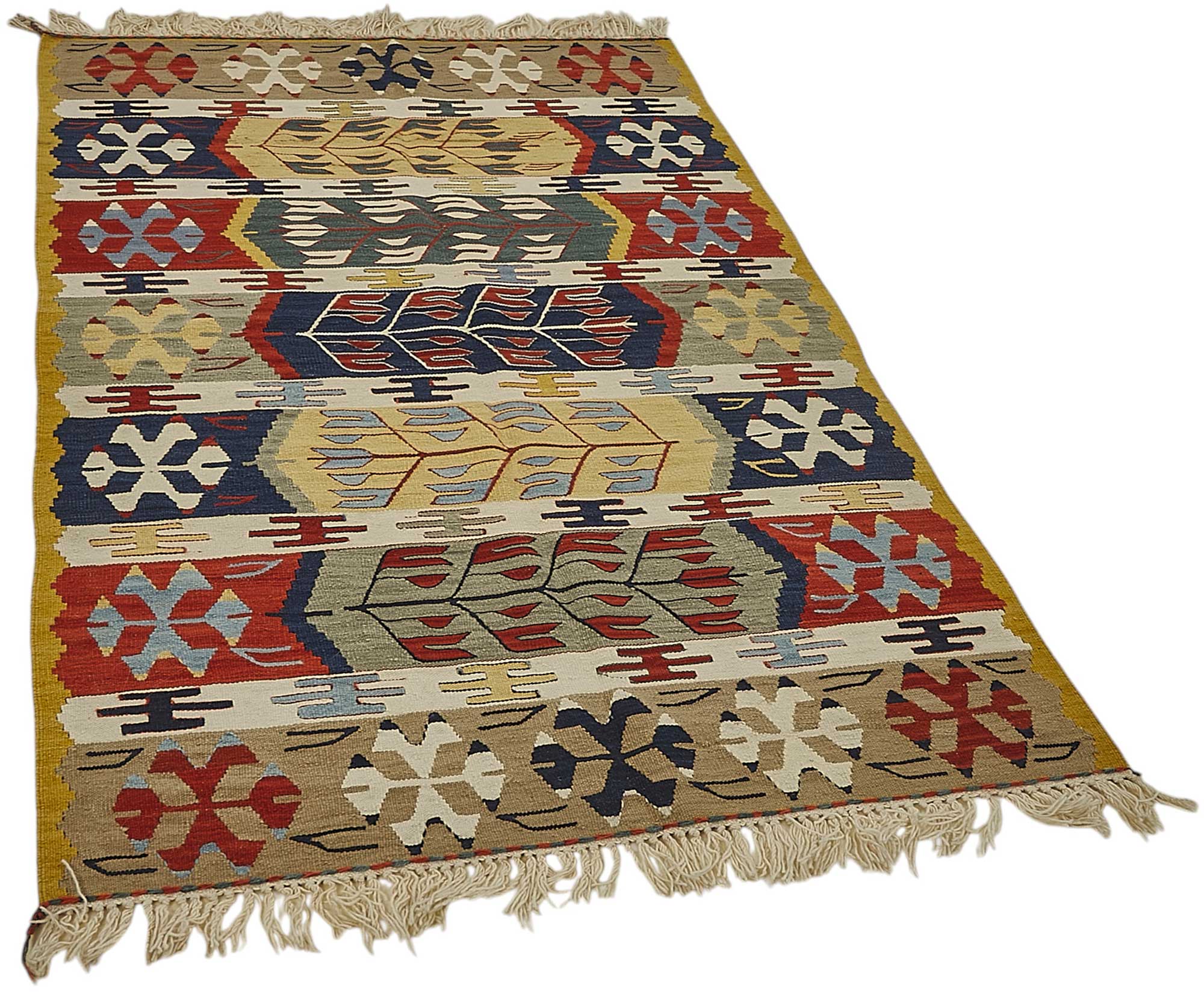 4x6 Handwoven Turkish Wool Kilim Rug - 50350
