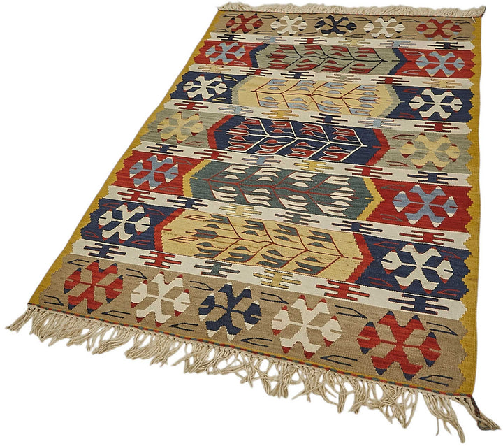 4x6 Handwoven Turkish Wool Kilim Rug - 50350