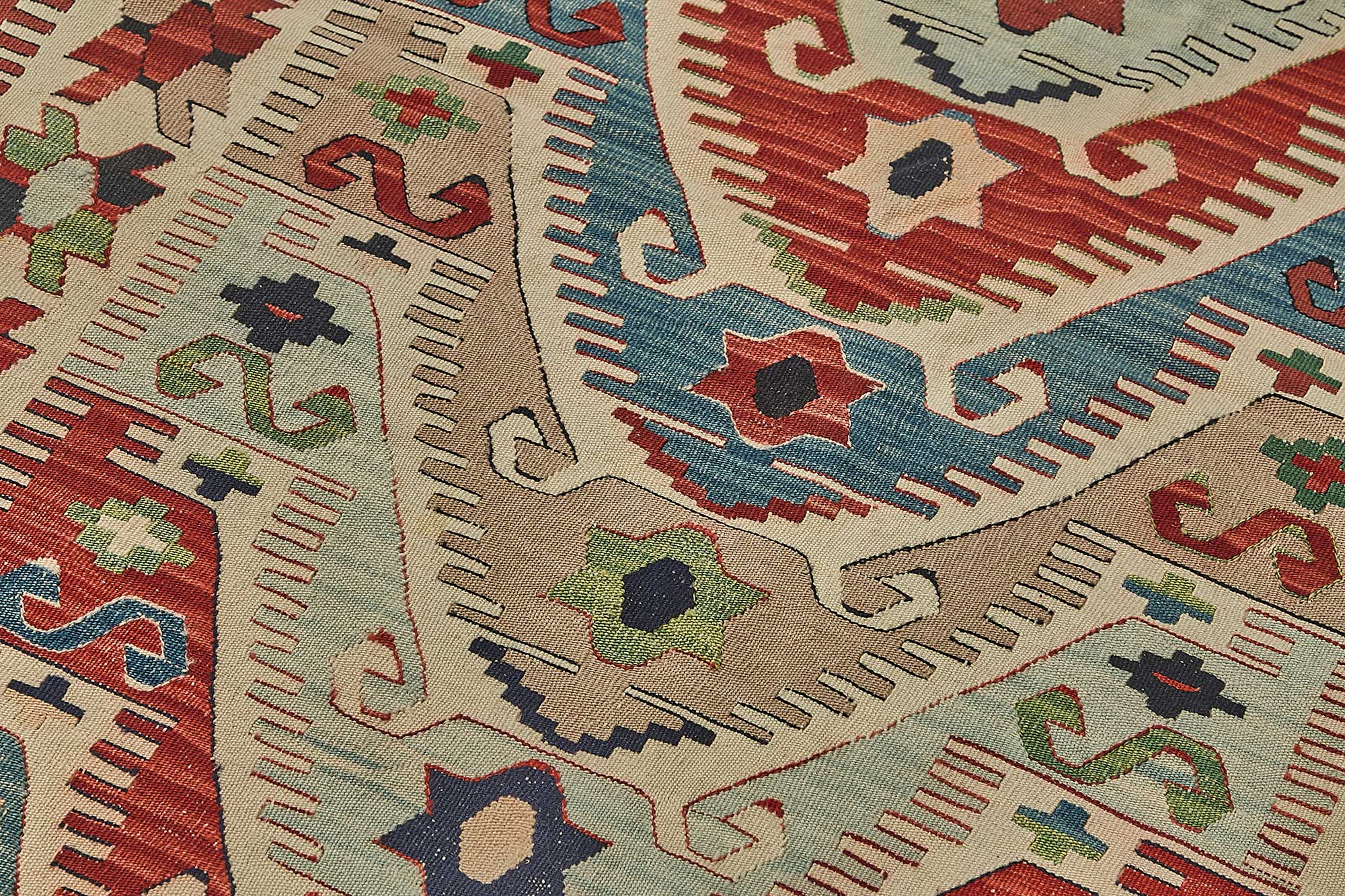 4x5 Handwoven Turkish Wool Kilim Rug - 50352