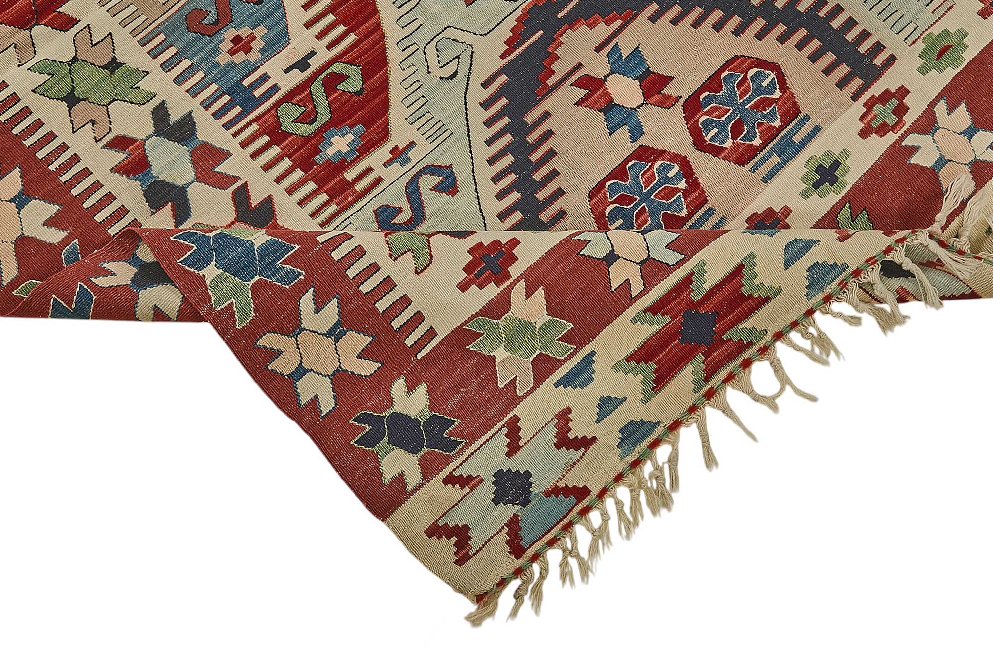 4x5 Handwoven Turkish Wool Kilim Rug - 50352