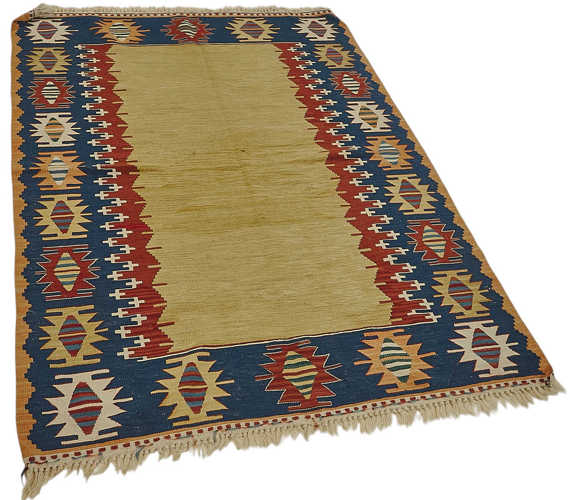 4x5 Handwoven Turkish Wool Kilim Rug - 50353
