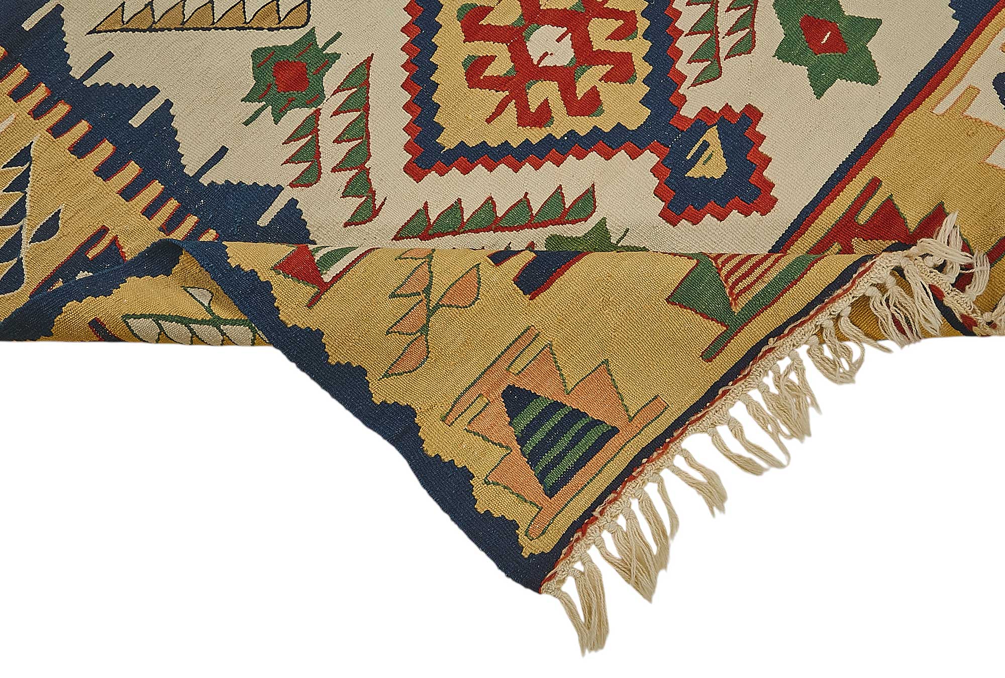 4x5 Handwoven Turkish Wool Kilim Rug - 50354