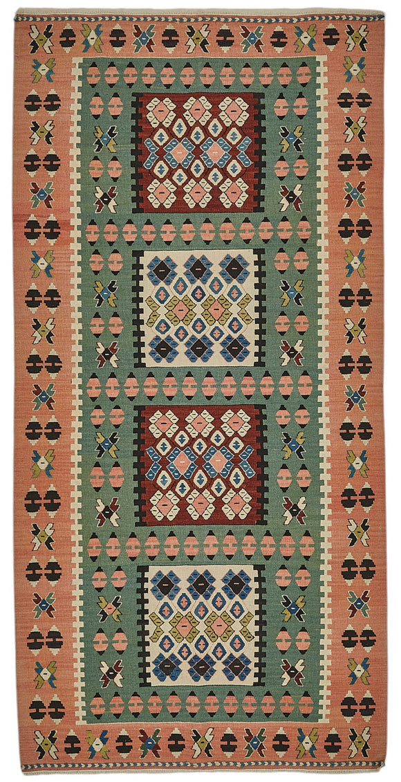 3x7 Handwoven Turkish Wool Kilim Rug - 50355
