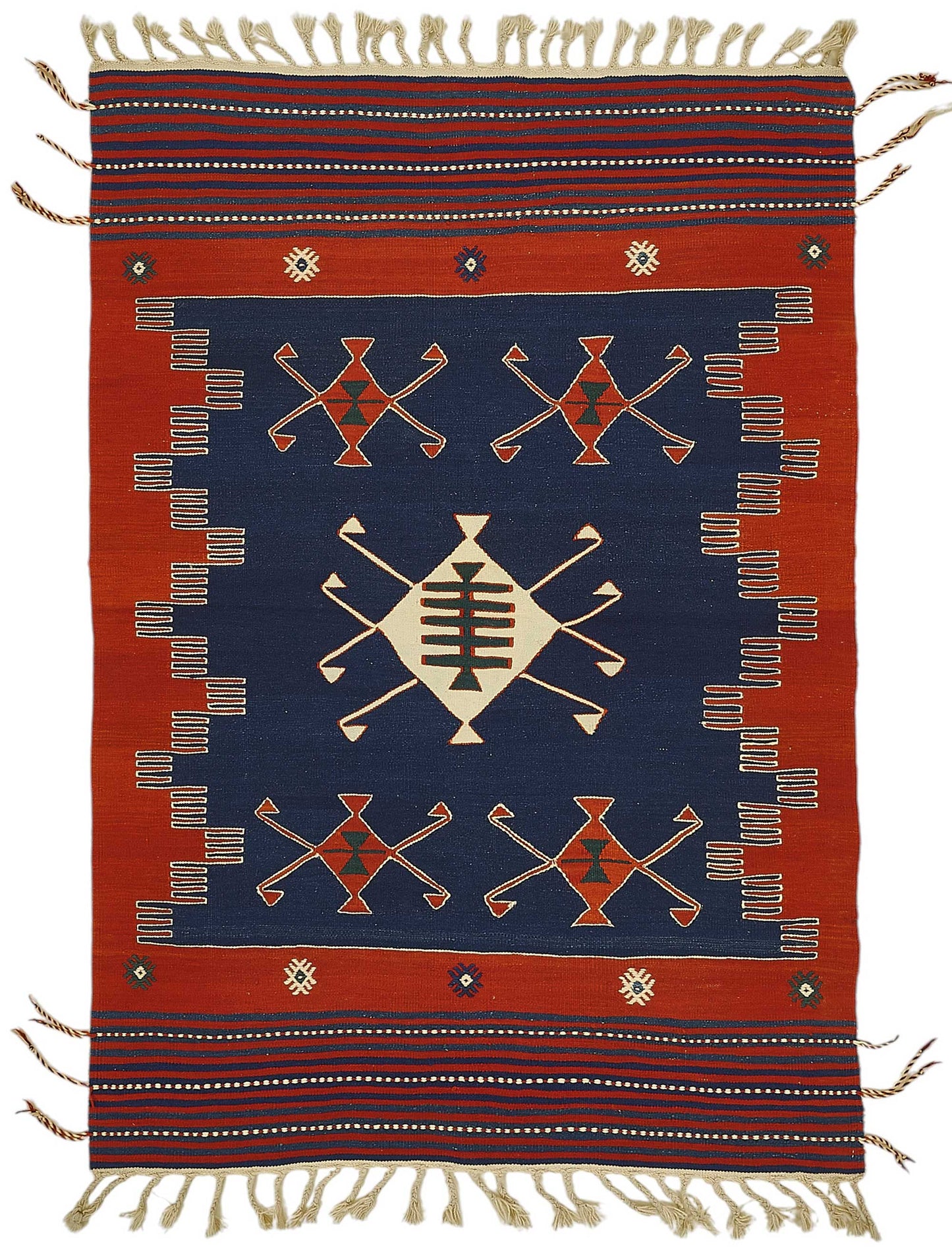 4x6 Handwoven Turkish Wool Kilim Rug - 50356