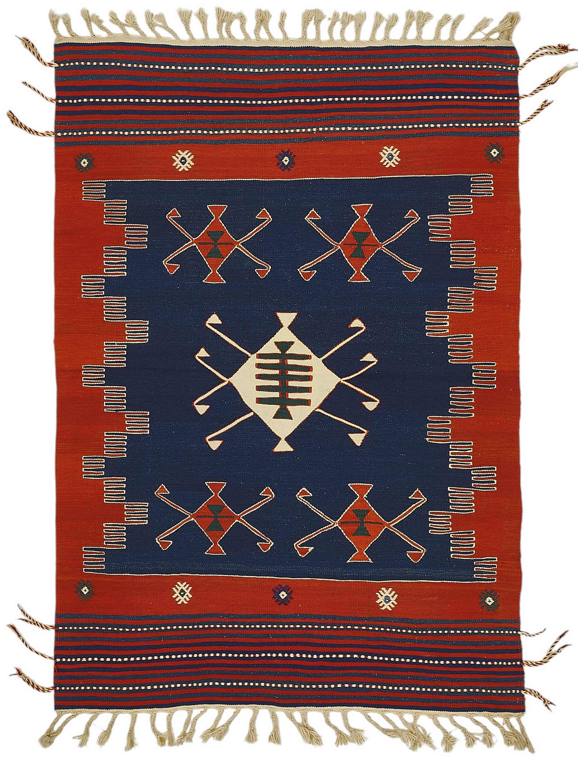 4x6 Handwoven Turkish Wool Kilim Rug - 50356