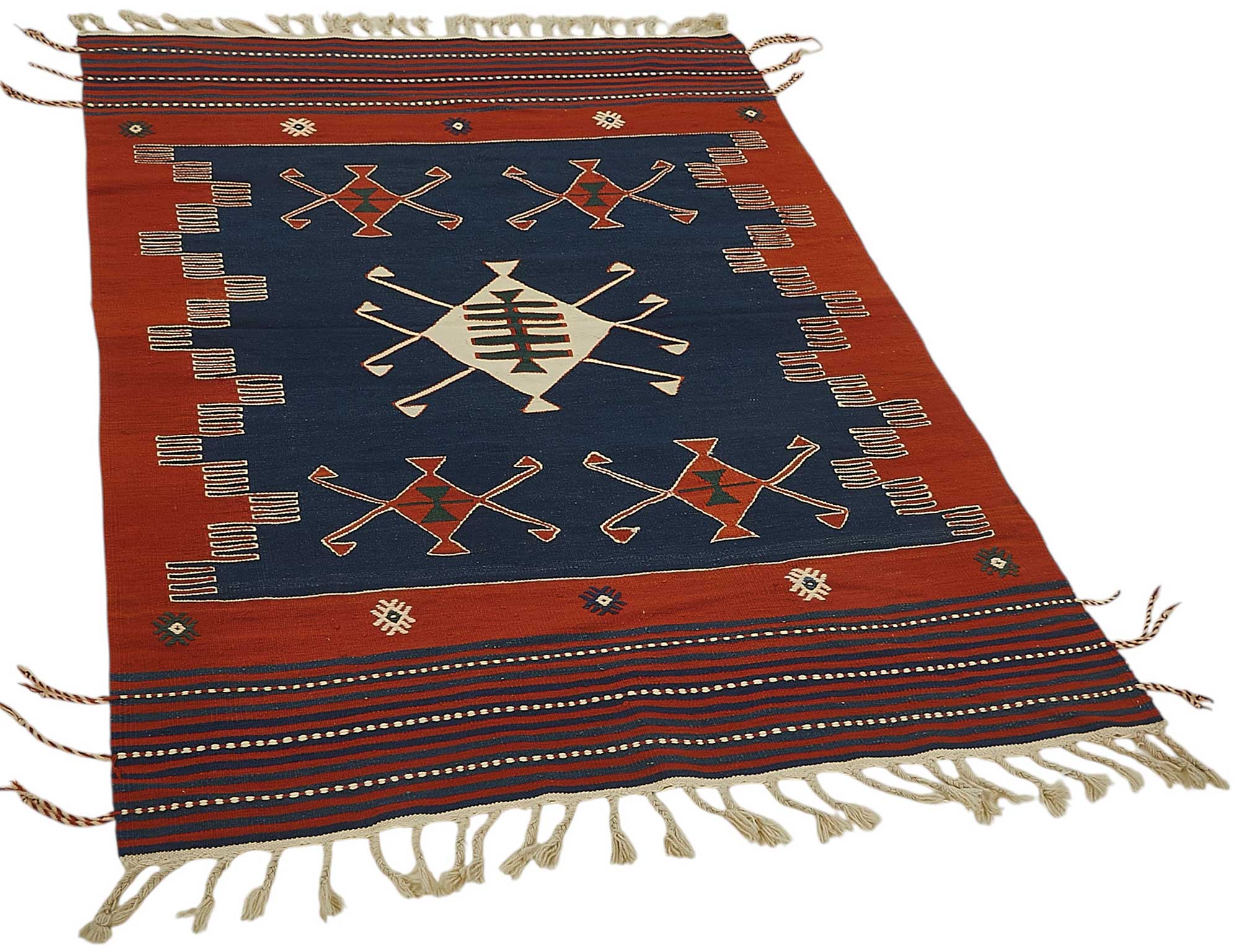4x6 Handwoven Turkish Wool Kilim Rug - 50356