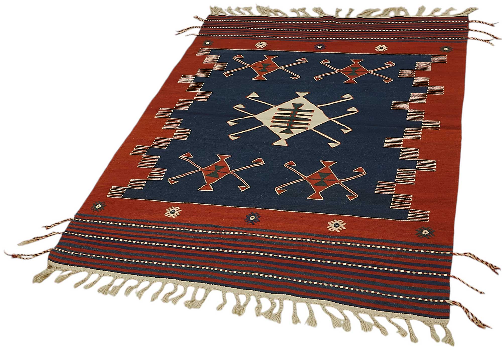 4x6 Handwoven Turkish Wool Kilim Rug - 50356