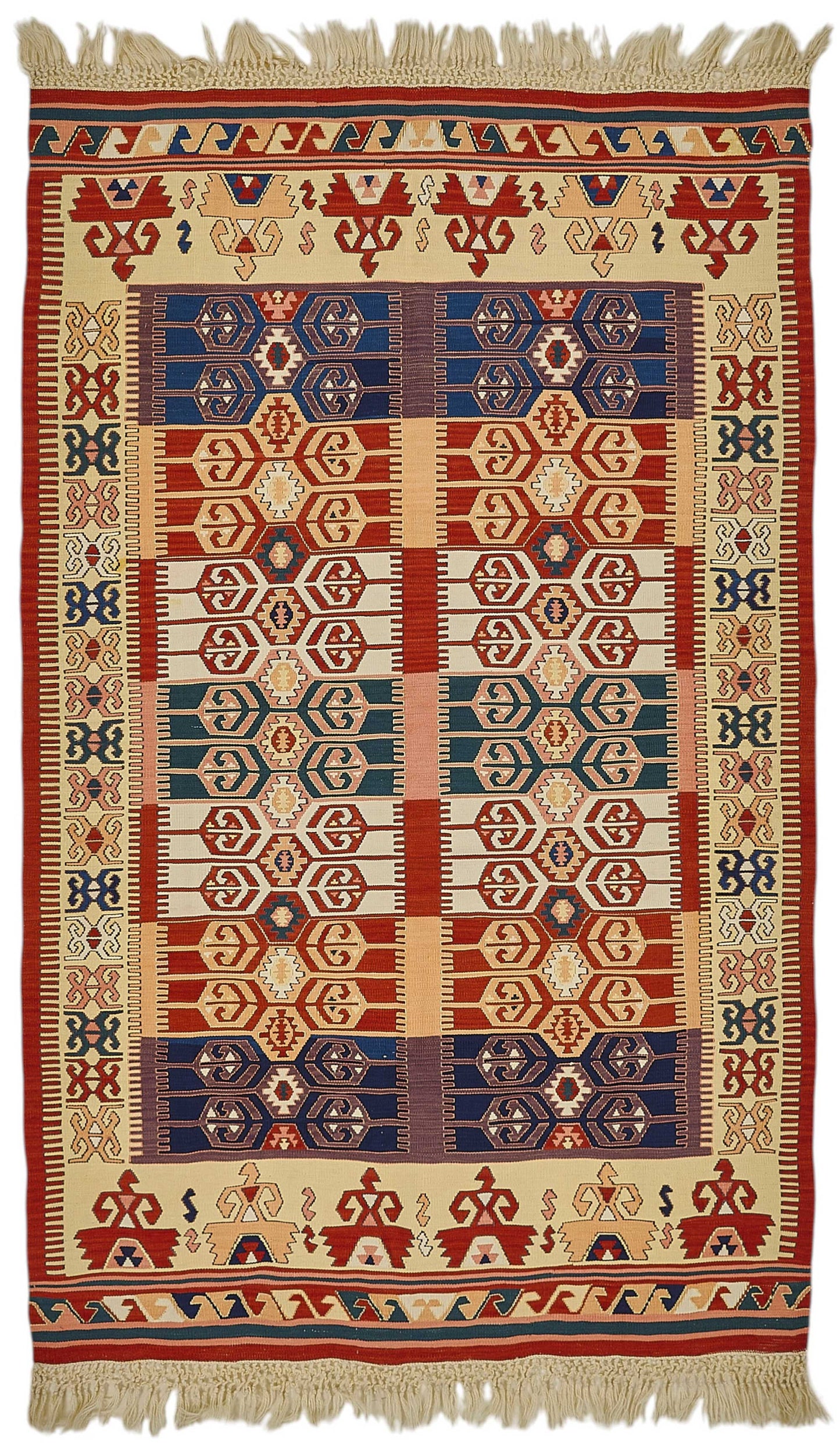 4x6 Handwoven Turkish Wool Kilim Rug - 50357