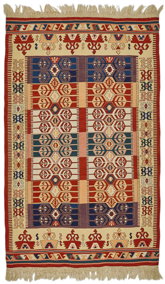 4x6 Handwoven Turkish Wool Kilim Rug - 50357