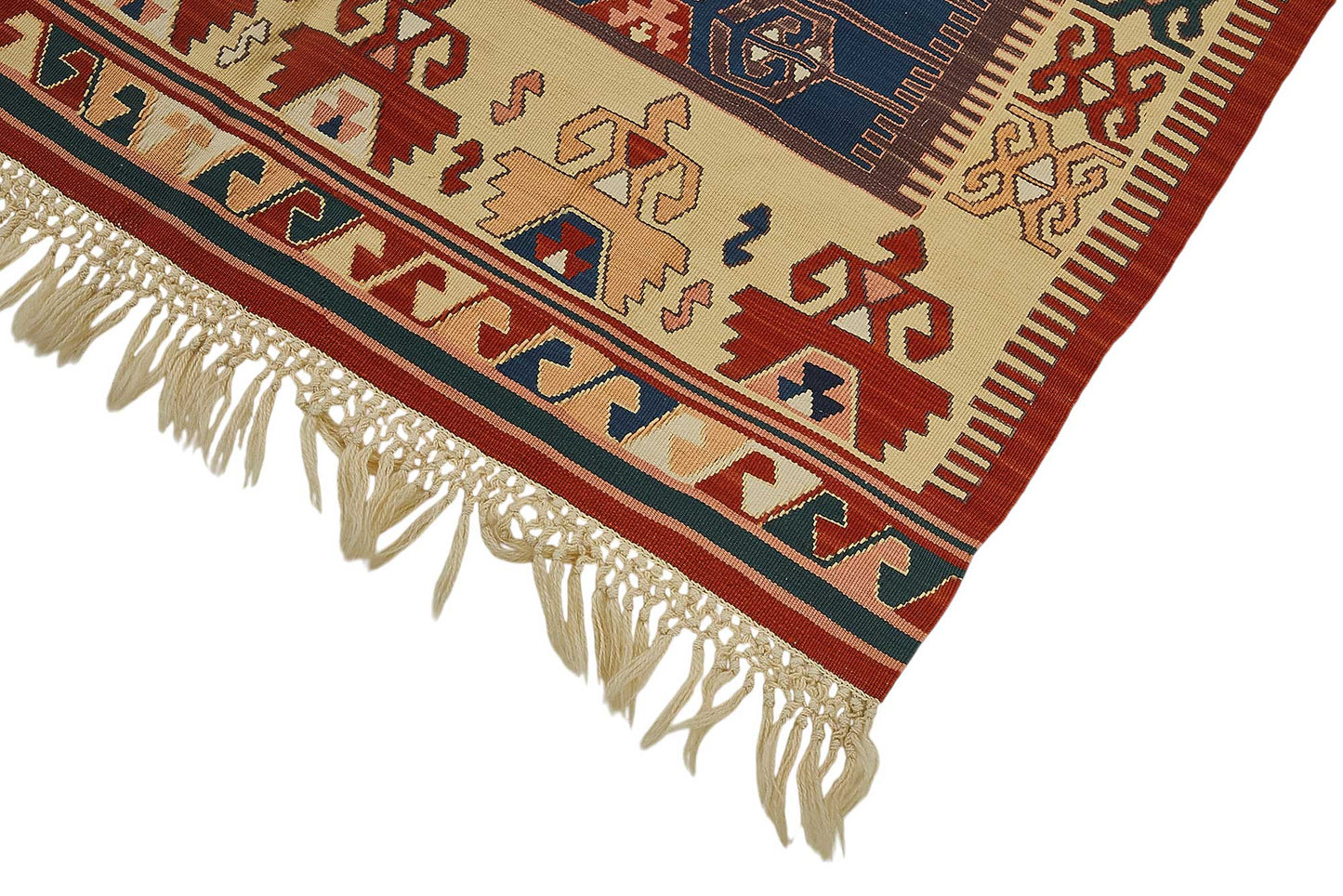 4x6 Handwoven Turkish Wool Kilim Rug - 50357