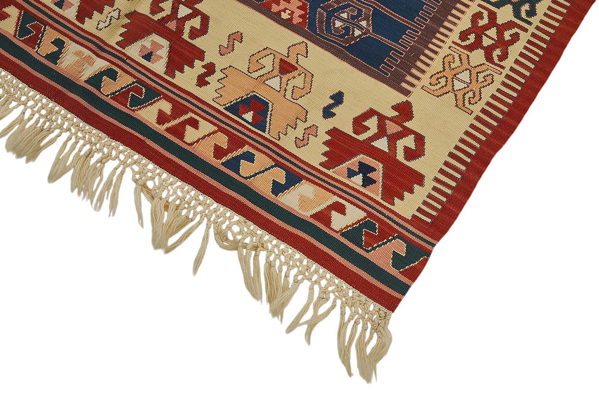 4x6 Handwoven Turkish Wool Kilim Rug - 50357