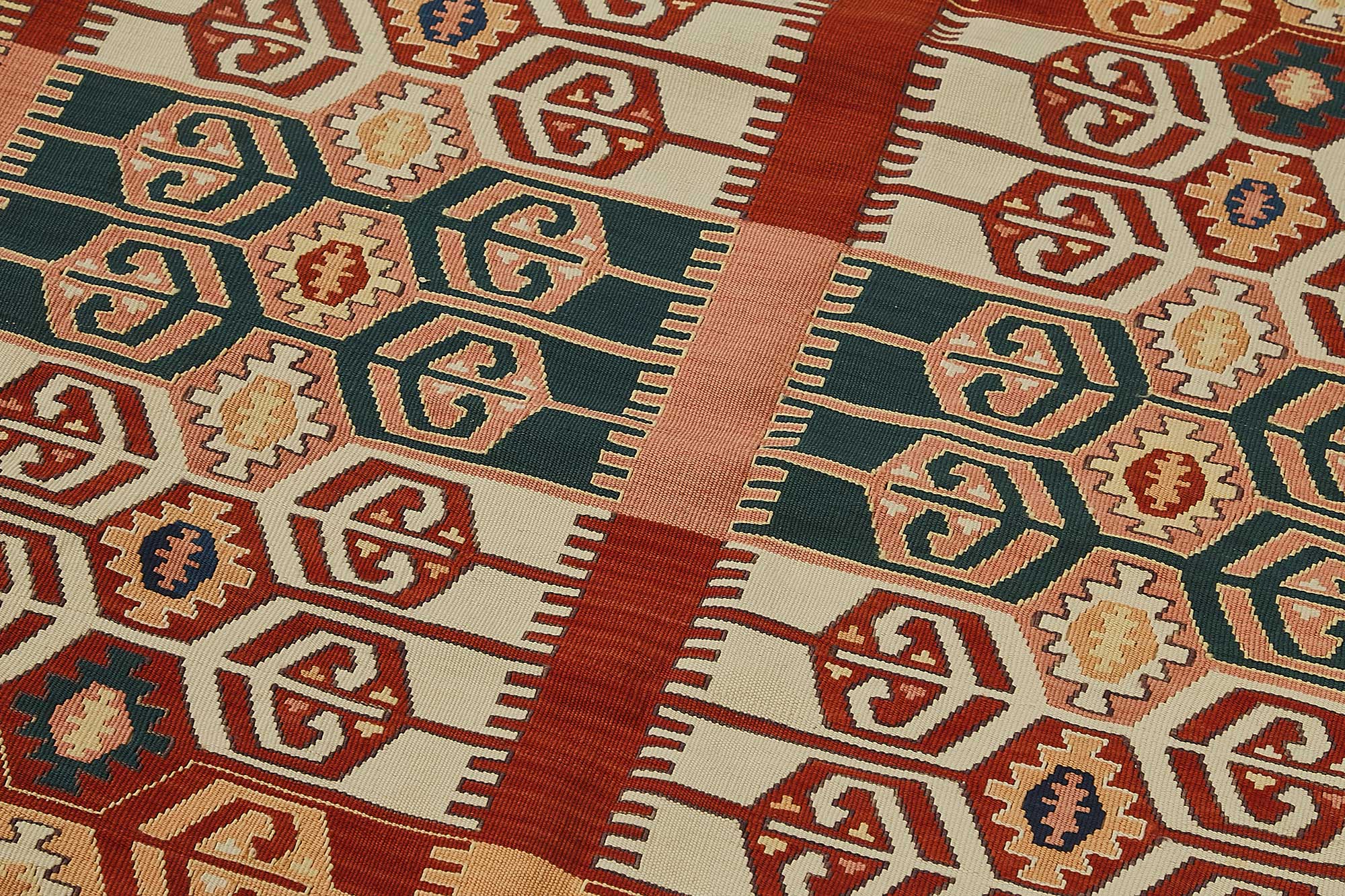 4x6 Handwoven Turkish Wool Kilim Rug - 50357
