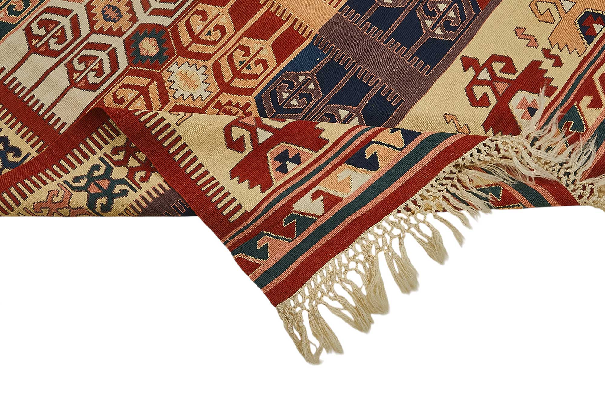 4x6 Handwoven Turkish Wool Kilim Rug - 50357