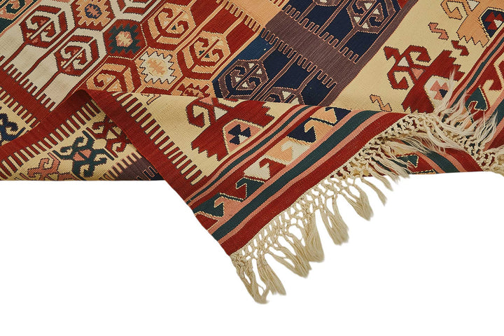 4x6 Handwoven Turkish Wool Kilim Rug - 50357
