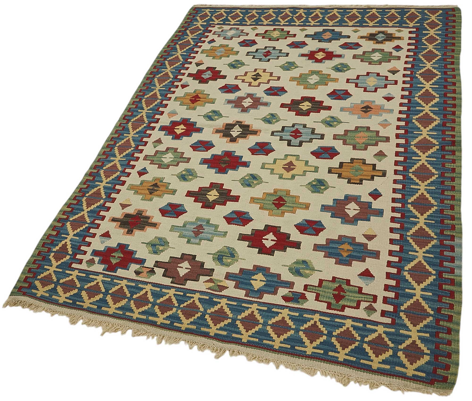 4x5 Handwoven Turkish Wool Kilim Rug - 50358