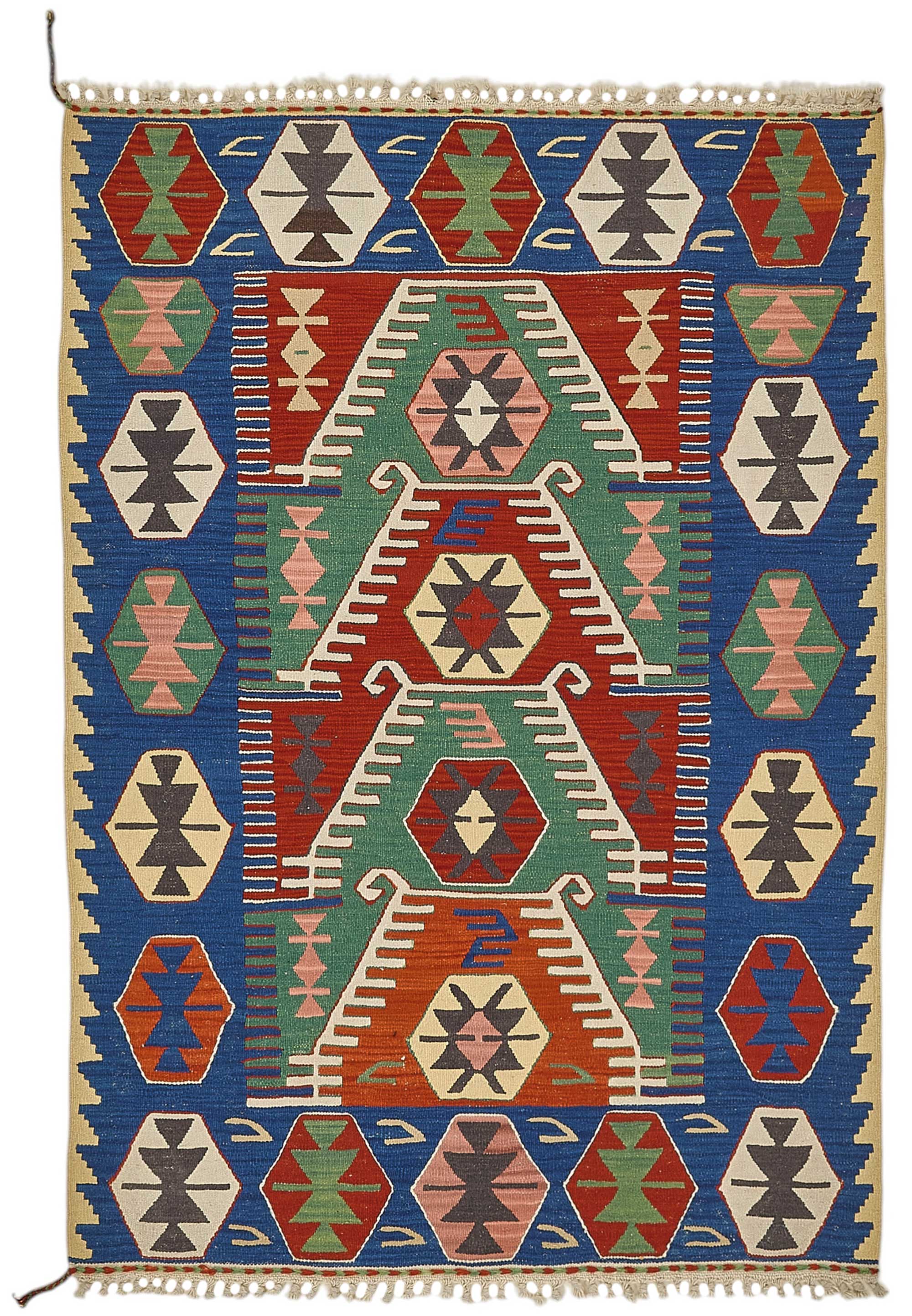 4x5 Handwoven Turkish Wool Kilim Rug - 50359