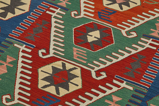 4x5 Handwoven Turkish Wool Kilim Rug - 50359