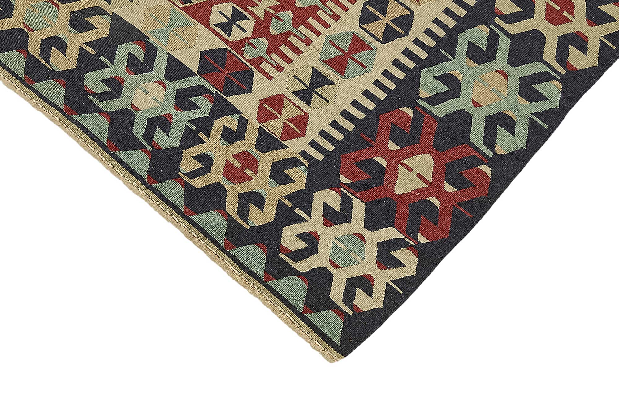 4x6 Handwoven Turkish Wool Kilim Rug - 50360