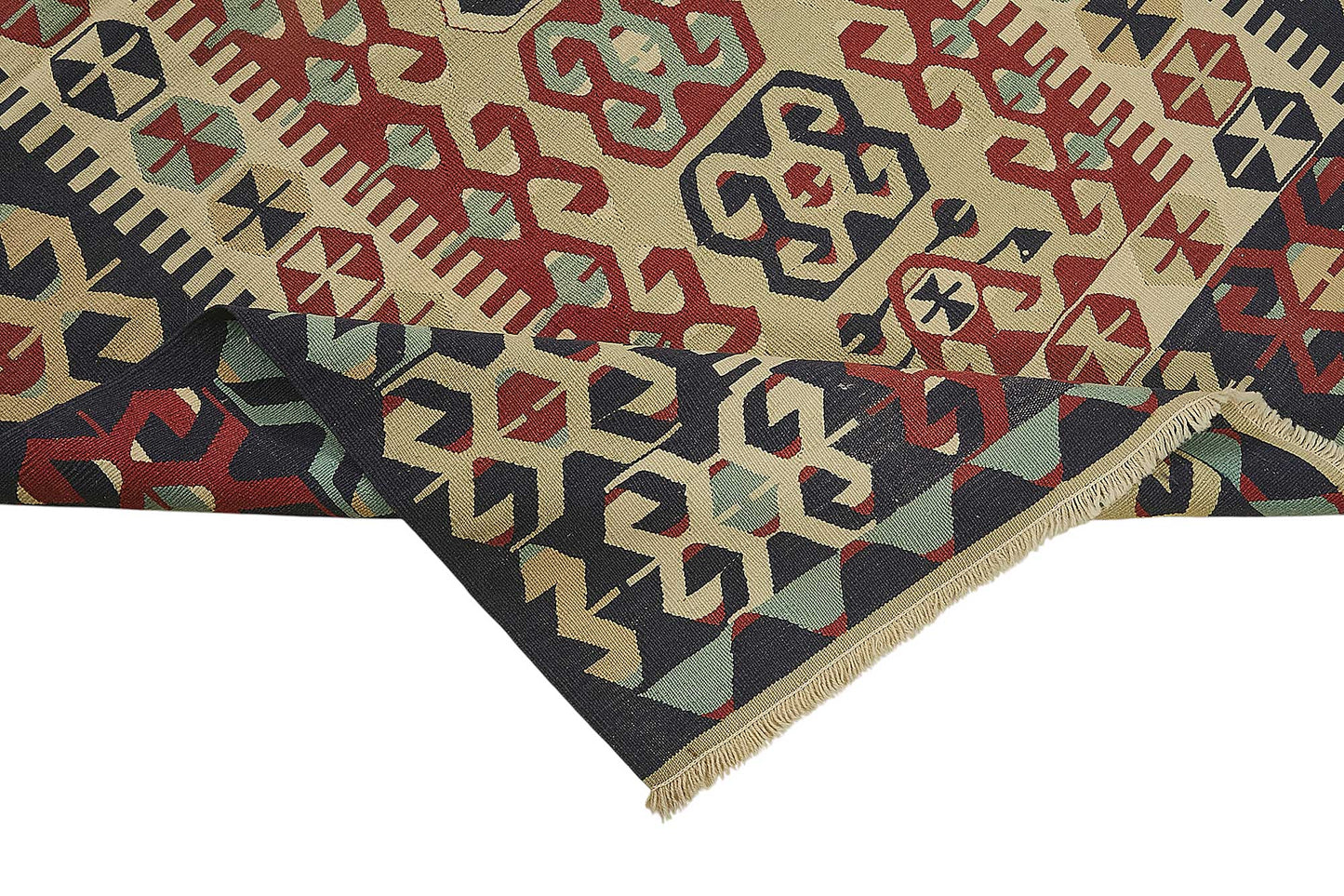 4x6 Handwoven Turkish Wool Kilim Rug - 50360