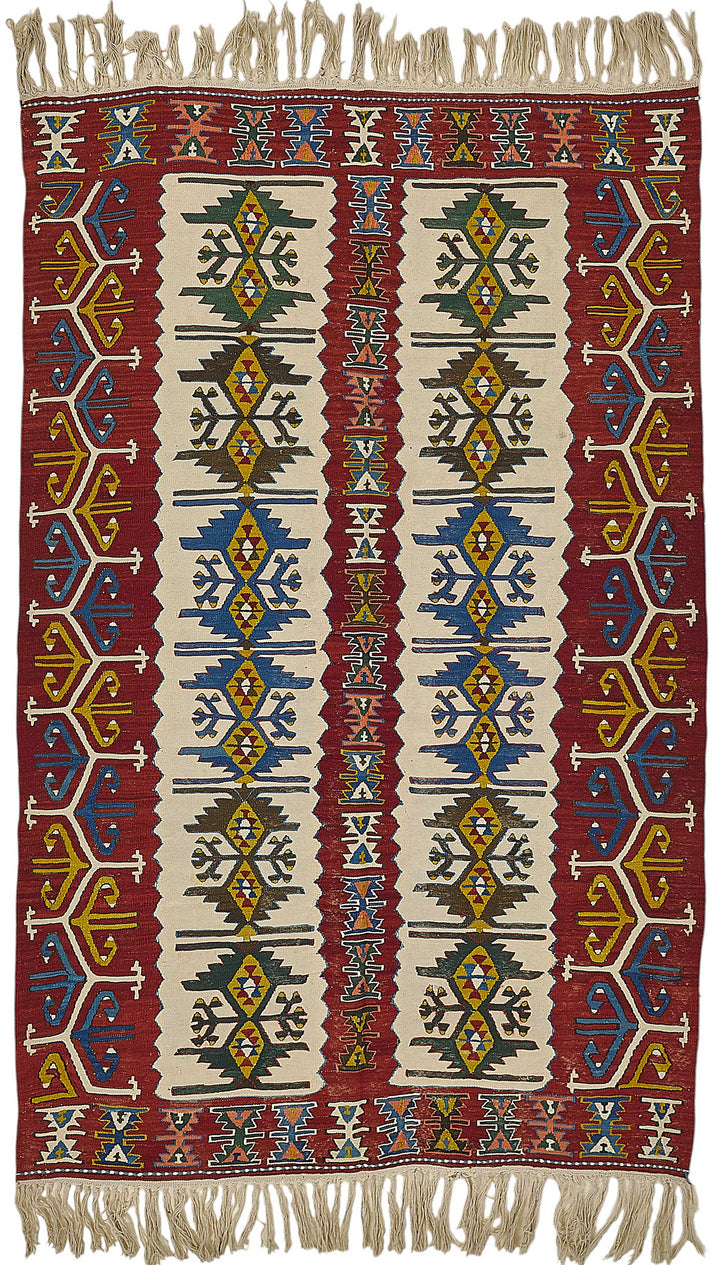 4x7 Handwoven Turkish Wool Kilim Rug - 50361