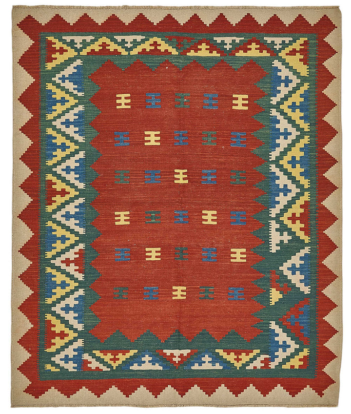 5x6 Handwoven Turkish Wool Kilim Rug - 50362