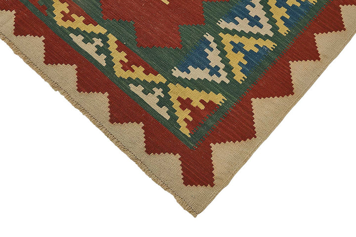 5x6 Handwoven Turkish Wool Kilim Rug - 50362