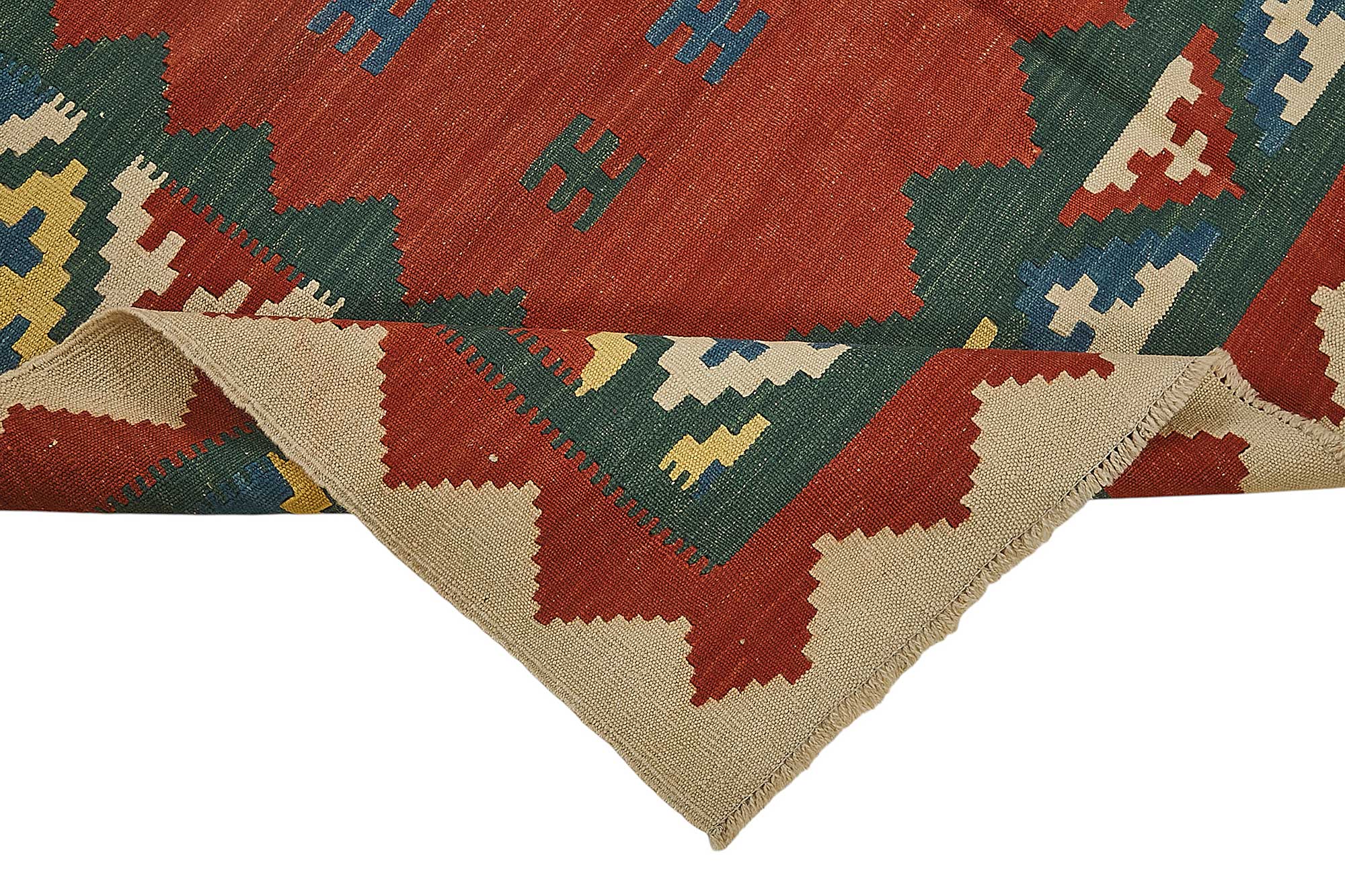 5x6 Handwoven Turkish Wool Kilim Rug - 50362