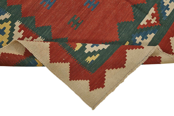 5x6 Handwoven Turkish Wool Kilim Rug - 50362