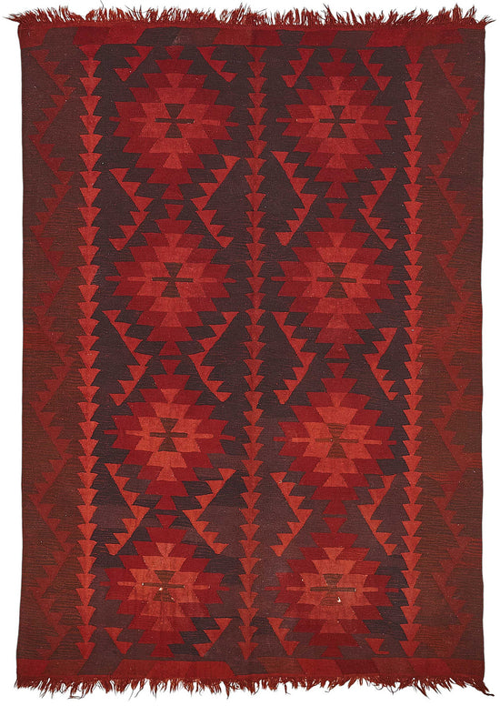 7x9 Handwoven Turkish Wool Kilim Rug - 50363