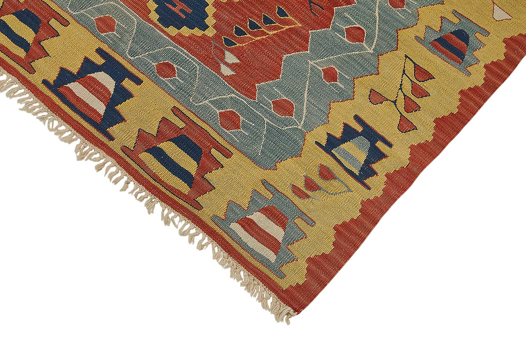 4x6 Handwoven Turkish Wool Kilim Rug - 50364