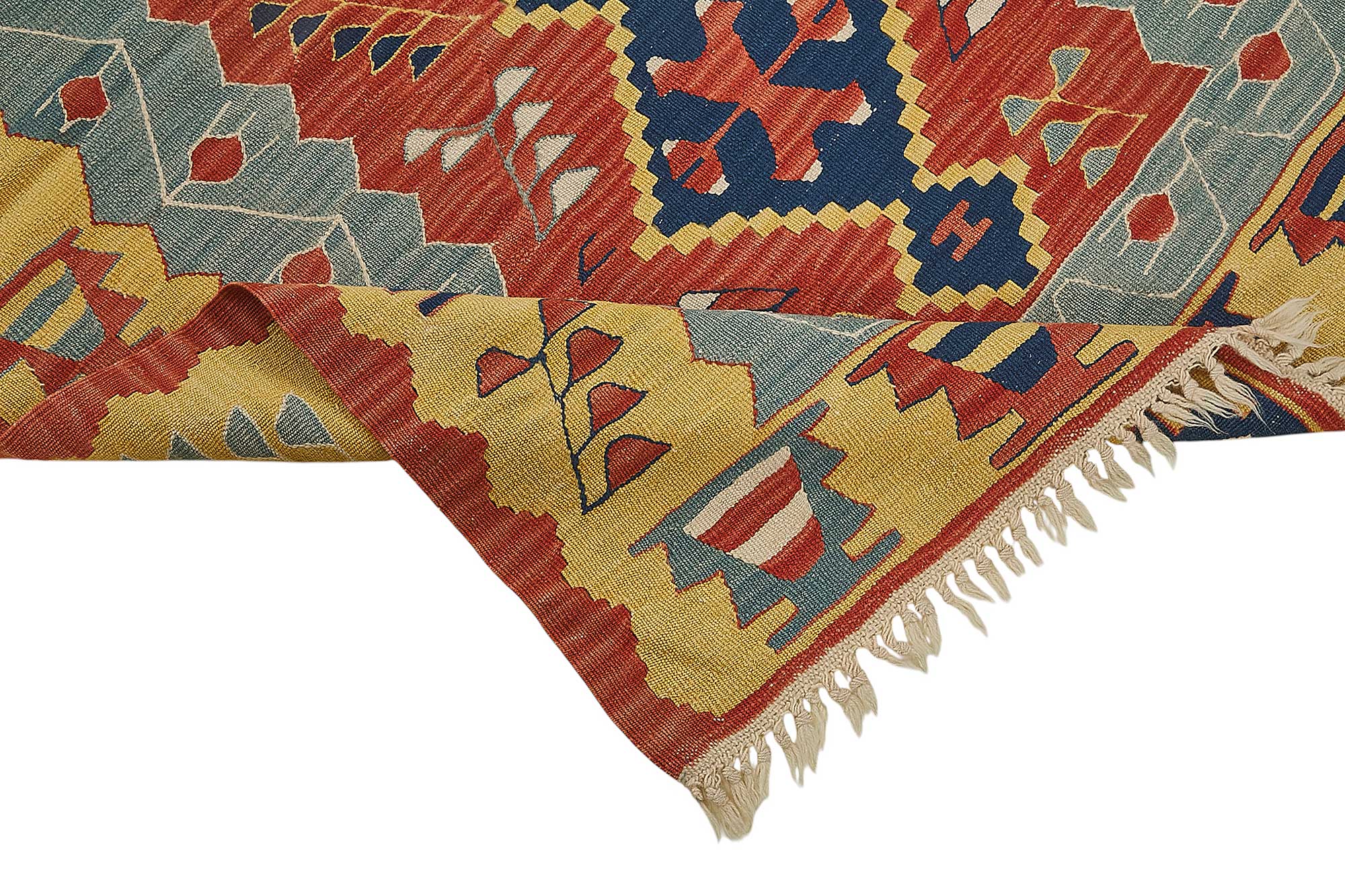 4x6 Handwoven Turkish Wool Kilim Rug - 50364