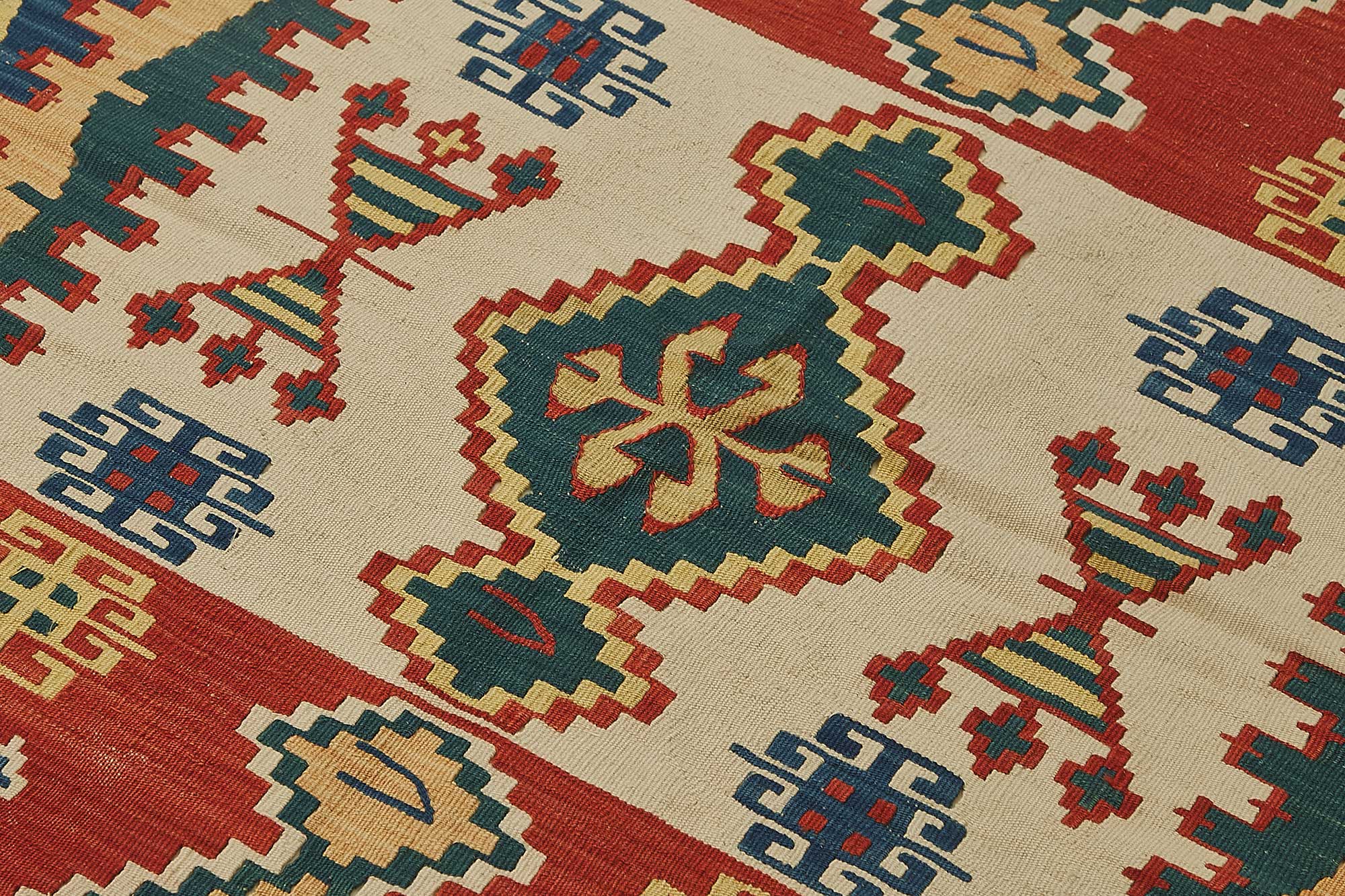 4x5 Handwoven Turkish Wool Kilim Rug - 50365