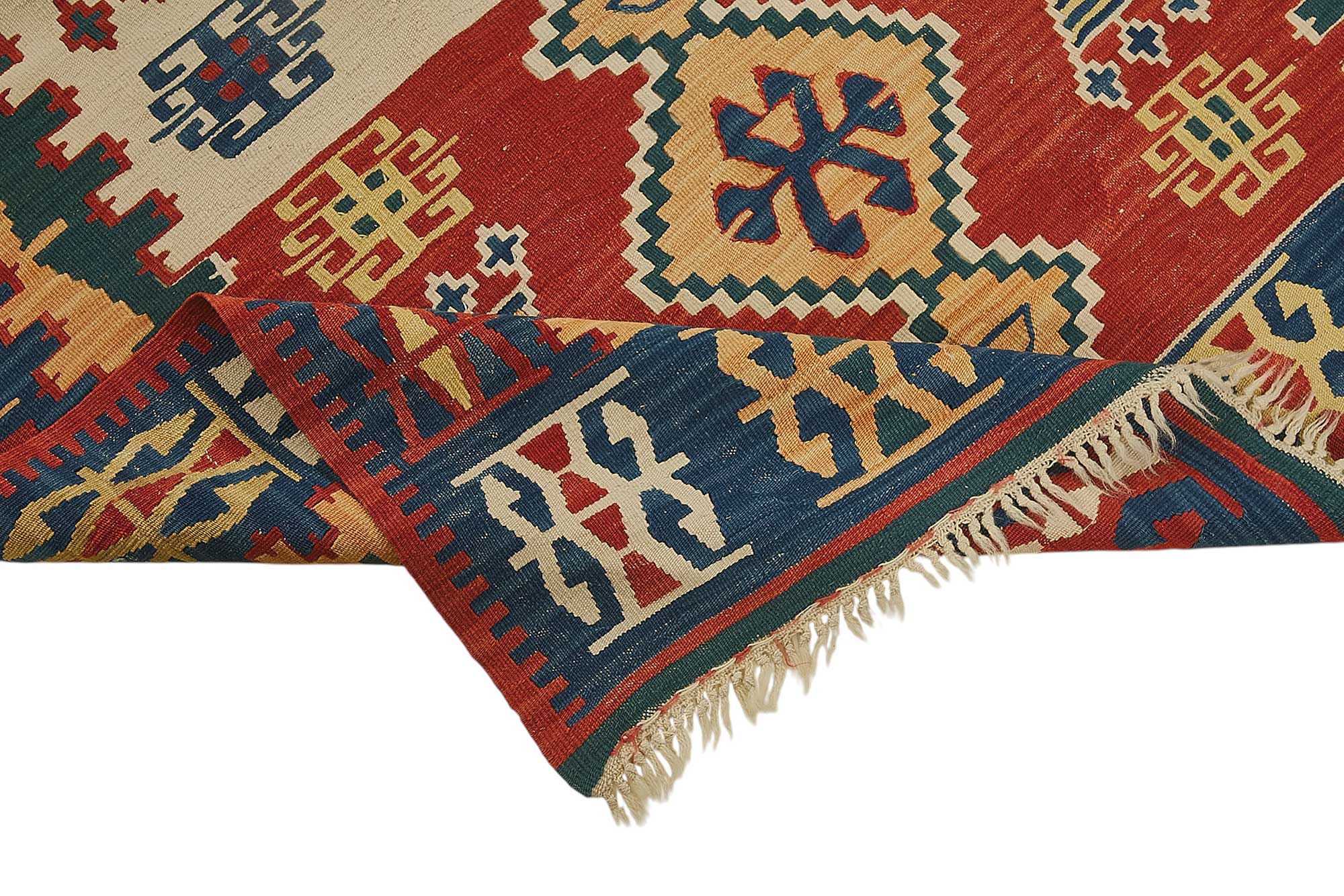 4x5 Handwoven Turkish Wool Kilim Rug - 50365