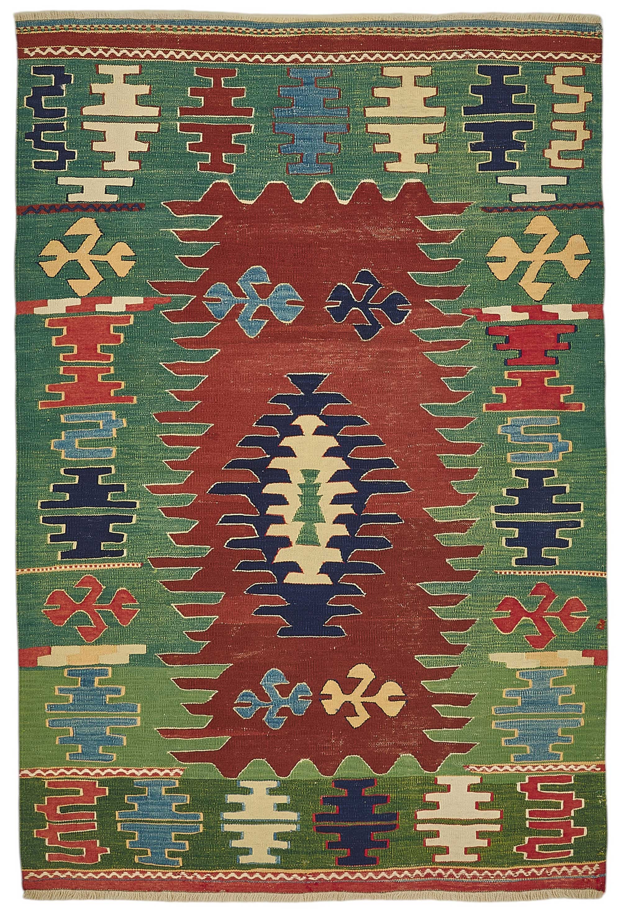 4x6 Handwoven Turkish Wool Kilim Rug - 50366