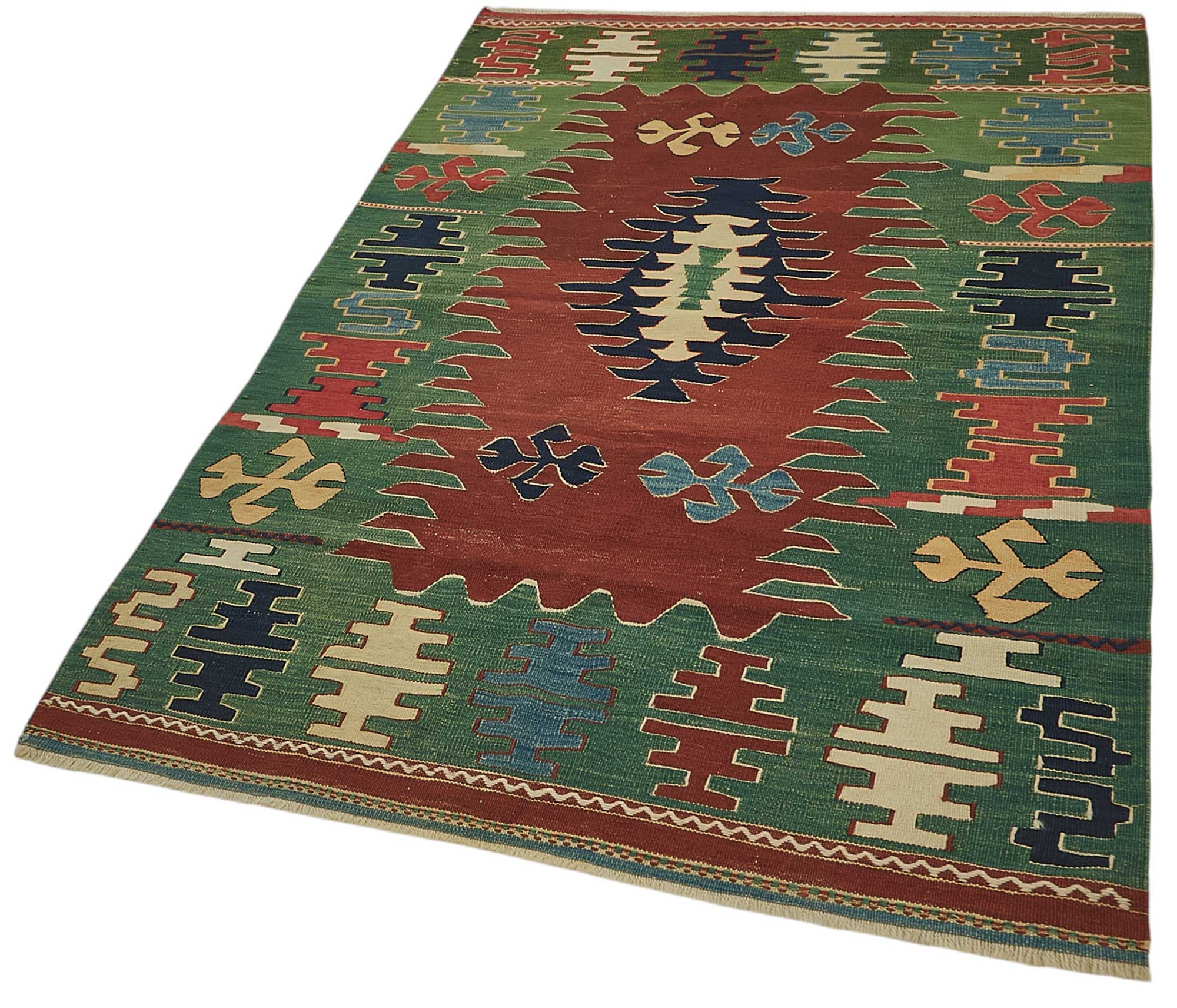 4x6 Handwoven Turkish Wool Kilim Rug - 50366
