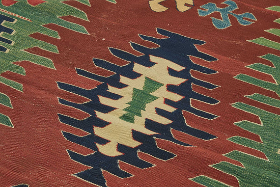 4x6 Handwoven Turkish Wool Kilim Rug - 50366