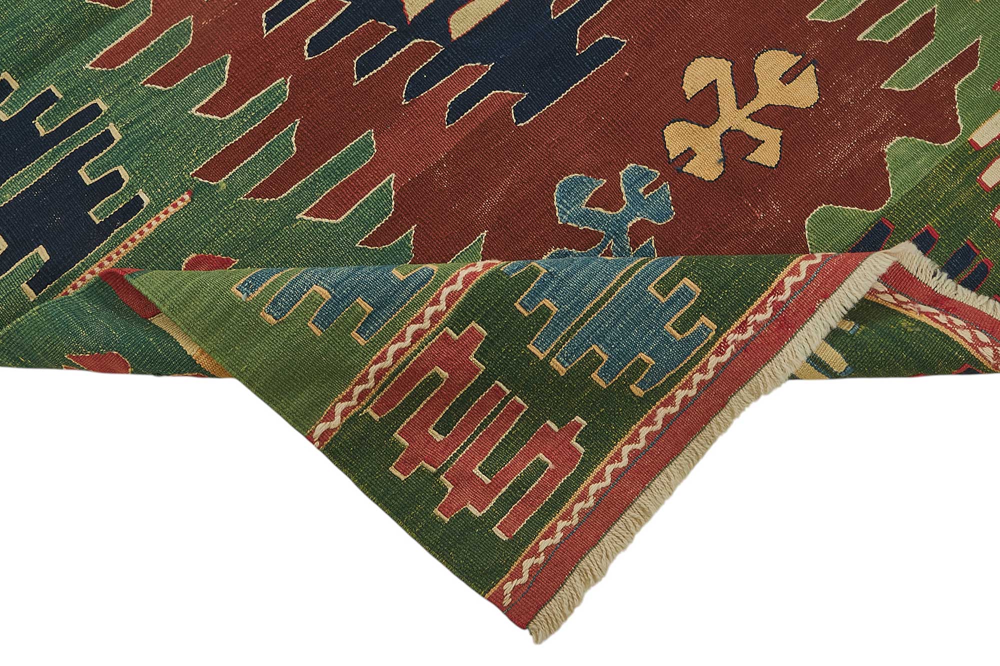 4x6 Handwoven Turkish Wool Kilim Rug - 50366