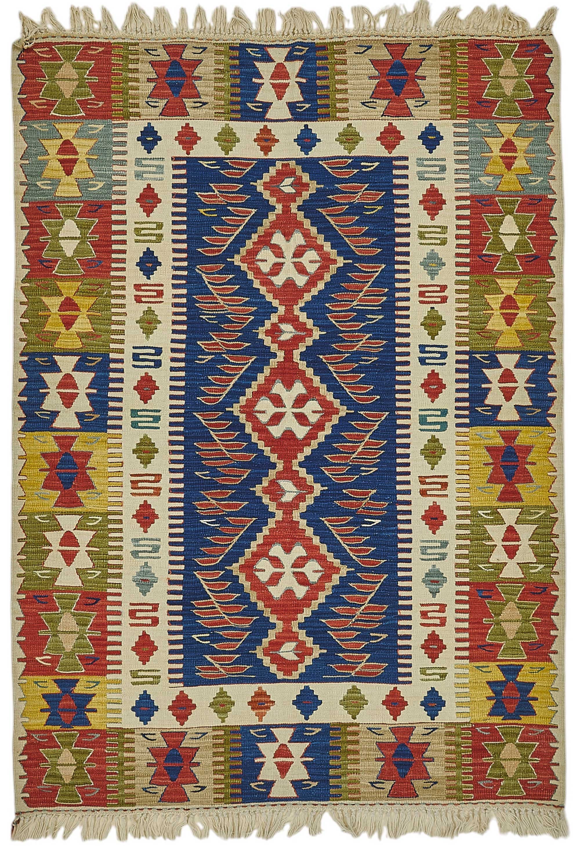 4x5 Handwoven Turkish Wool Kilim Rug - 50367