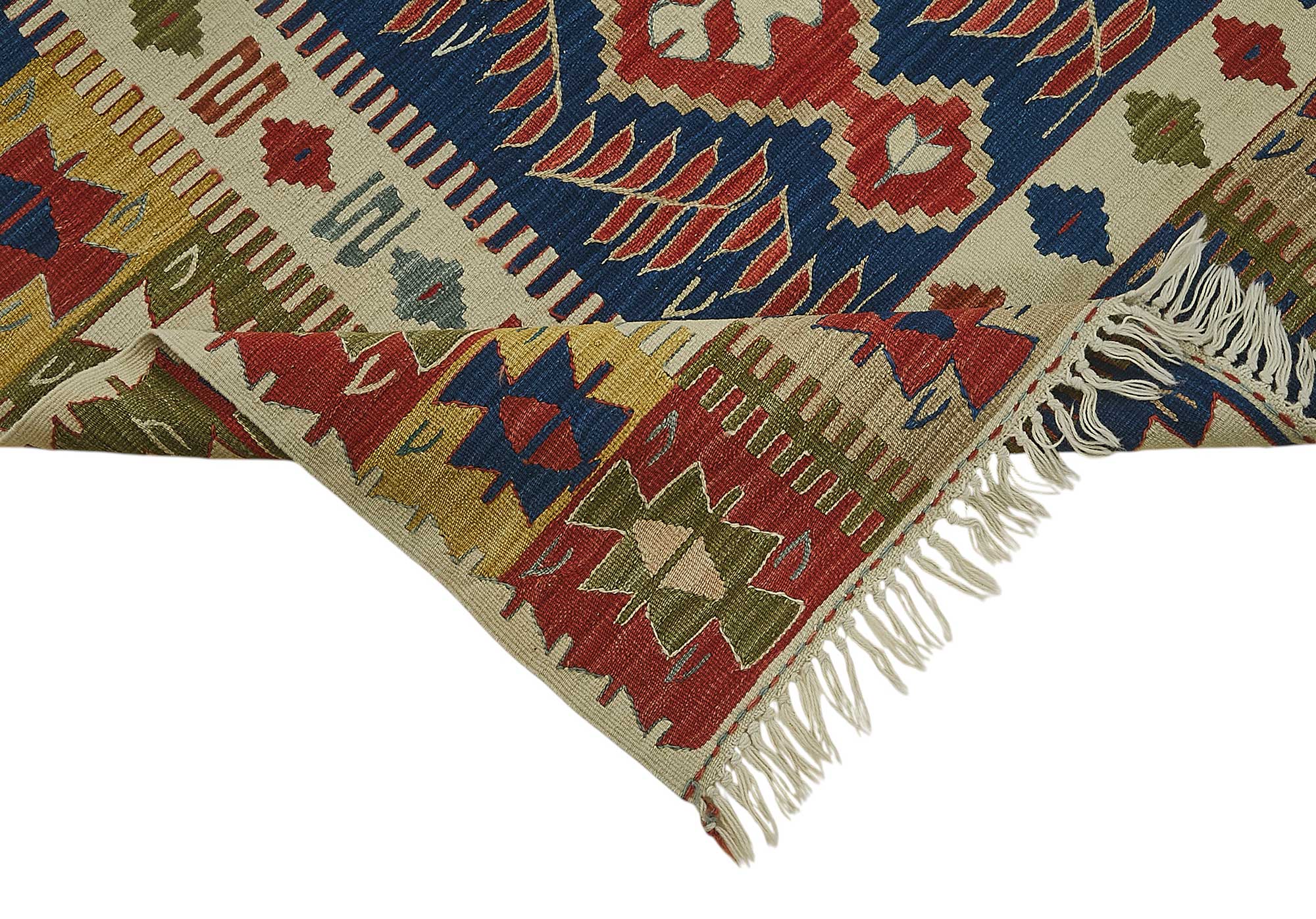 4x5 Handwoven Turkish Wool Kilim Rug - 50367
