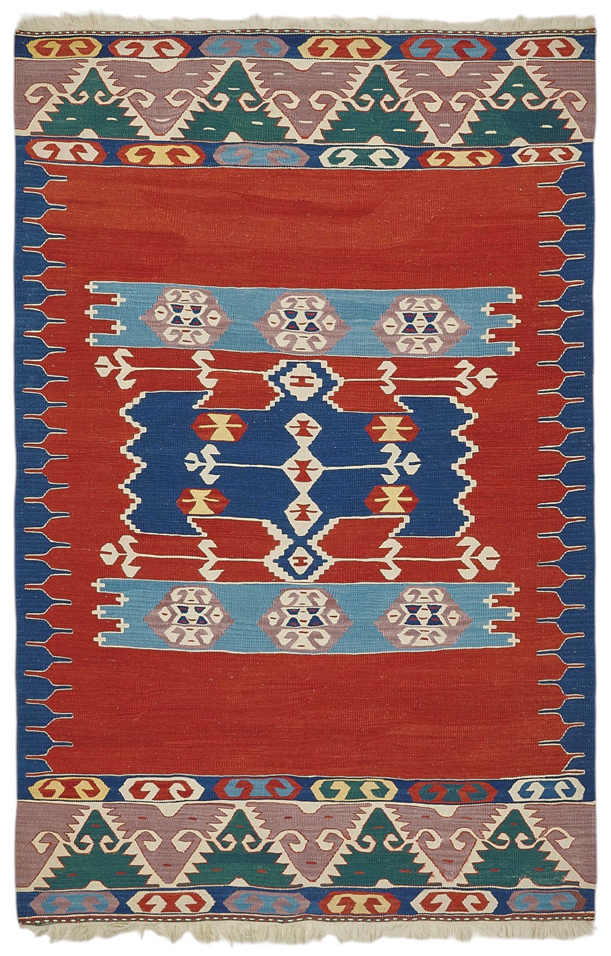 4x6 Handwoven Turkish Wool Kilim Rug - 50368