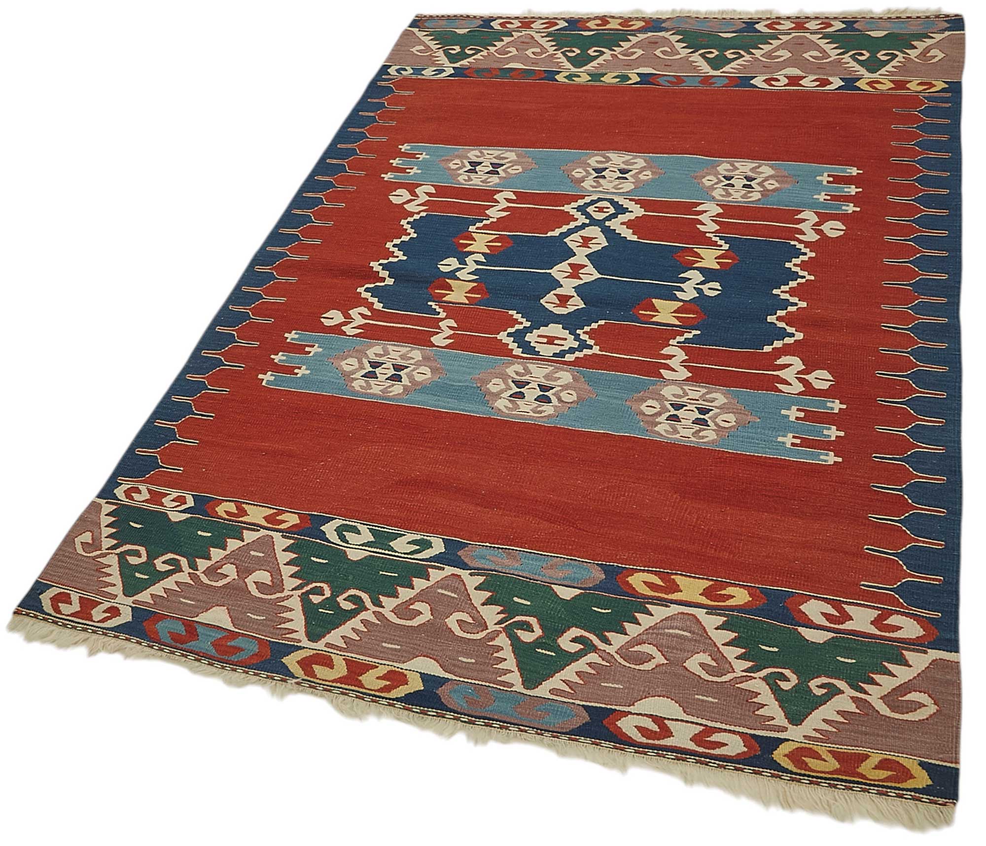 4x6 Handwoven Turkish Wool Kilim Rug - 50368