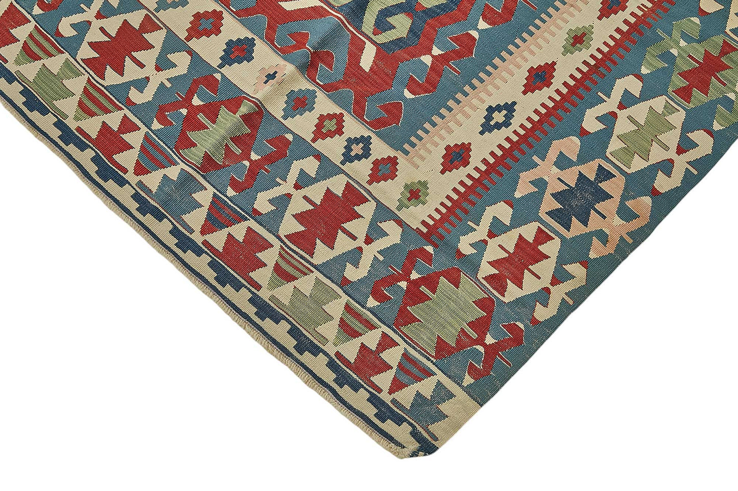 4x5 Handwoven Turkish Wool Kilim Rug - 50369
