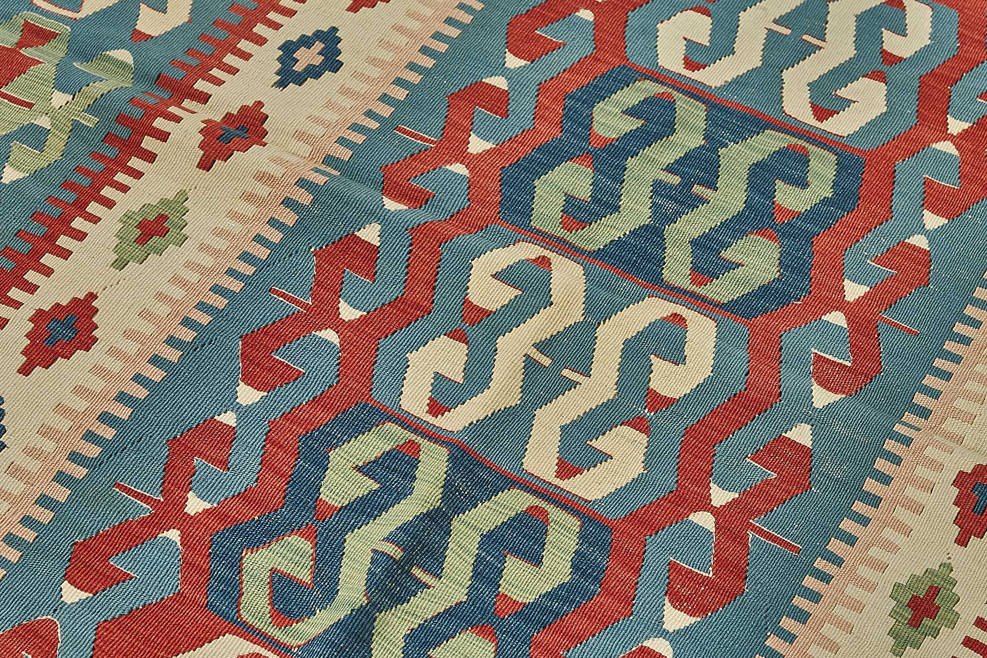 4x5 Handwoven Turkish Wool Kilim Rug - 50369