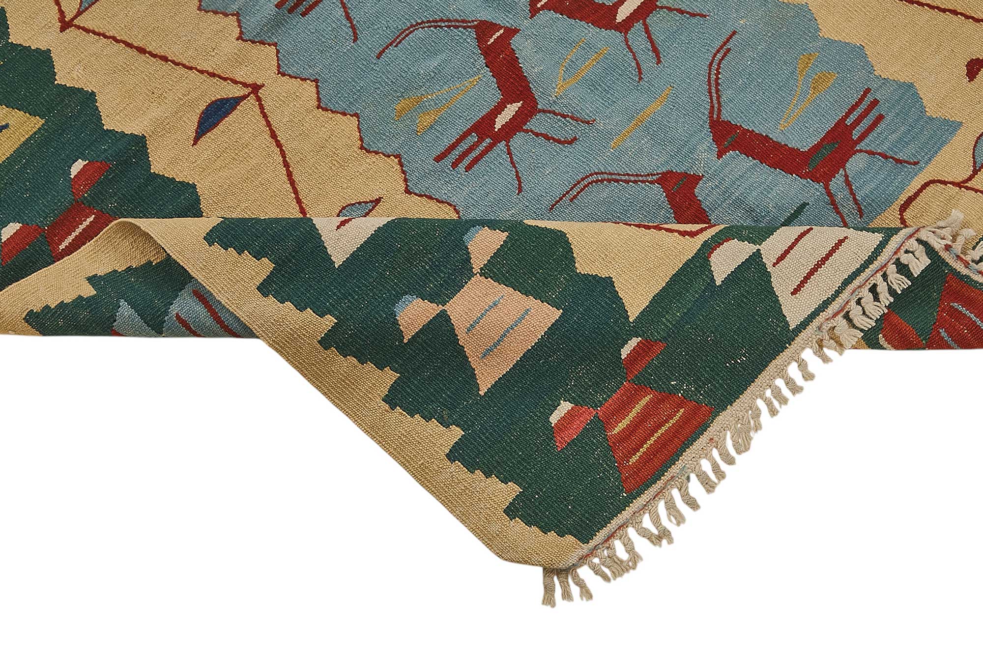 4x5 Handwoven Turkish Wool Kilim Rug - 50370