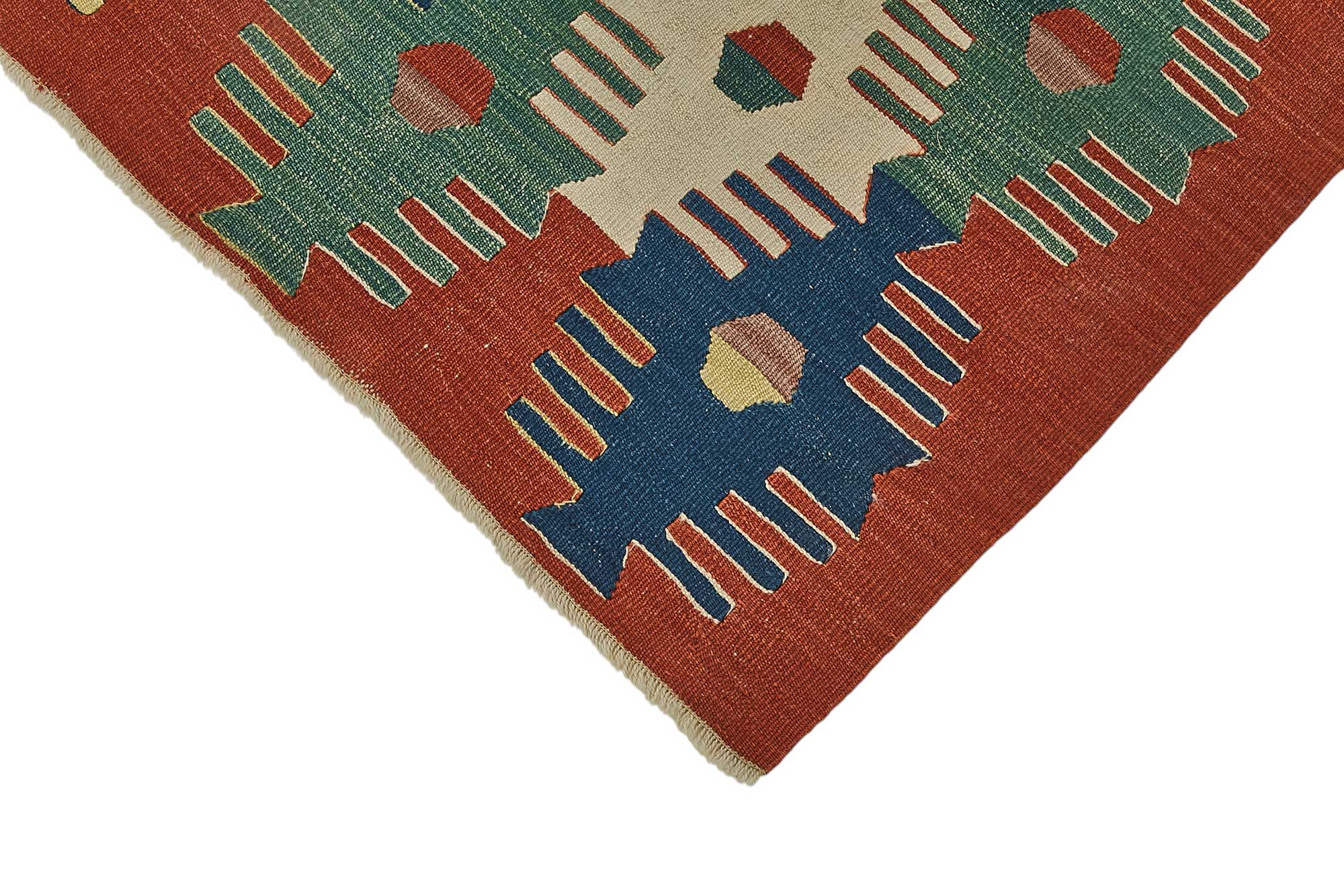 4x5 Handwoven Turkish Wool Kilim Rug - 50372