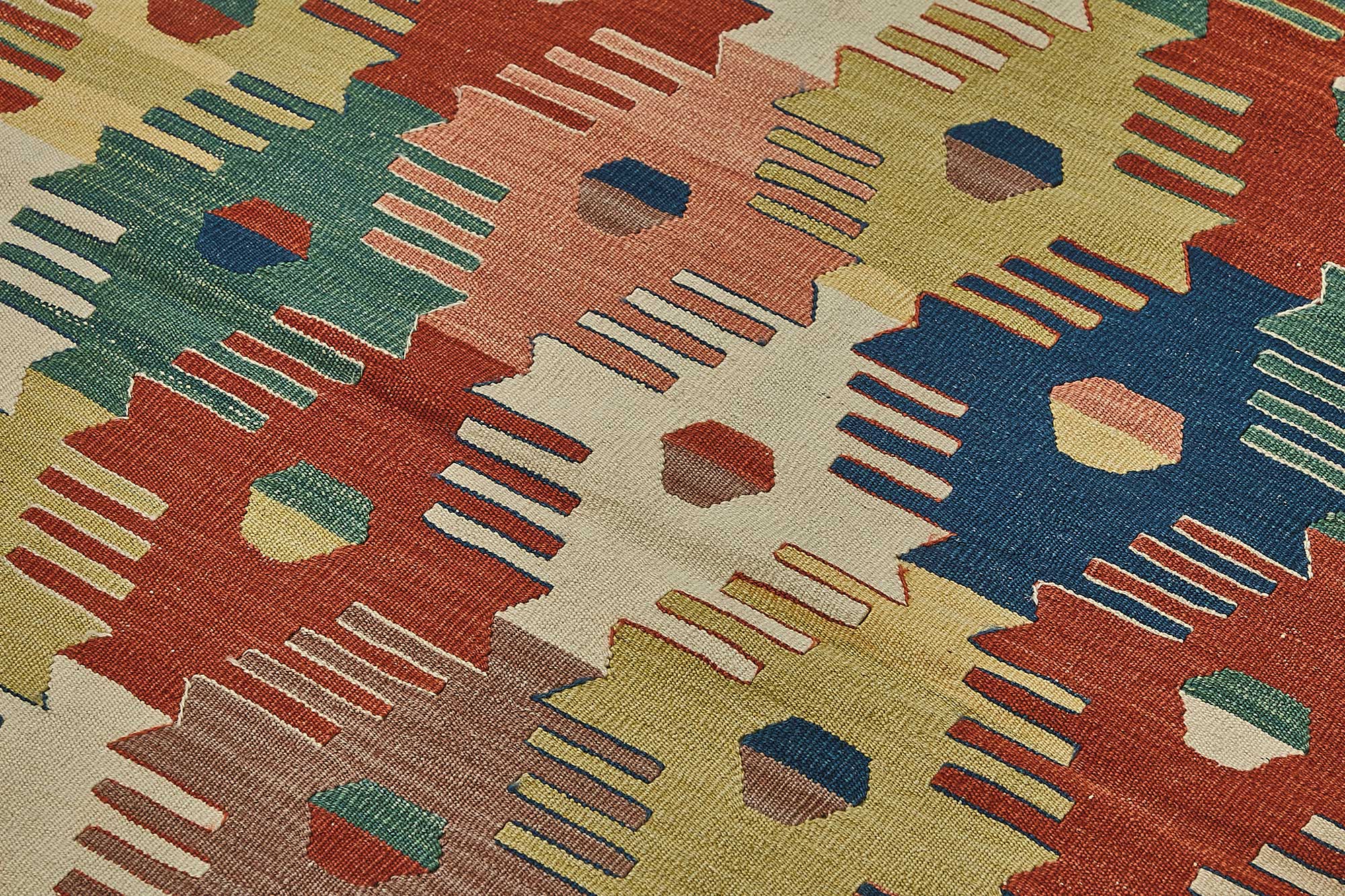 4x5 Handwoven Turkish Wool Kilim Rug - 50372